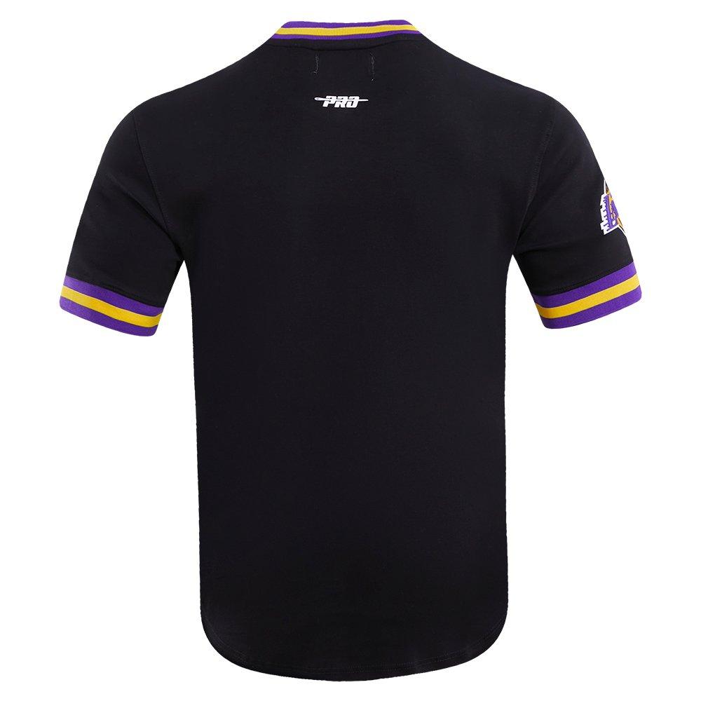 Pro Standard Men's NBA Los Angeles Lakers Retro Classic Double Knit Tee -Black/Purple/Yellow - BLACK/PURPLE/YELLOW Thumbnail View 2