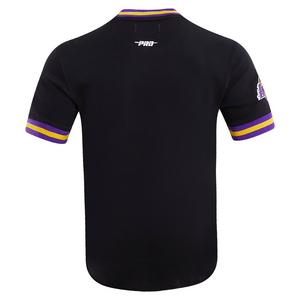 Pro Standard Men's NBA Los Angeles Lakers Retro Classic Double Knit Tee -Black/Purple/Yellow