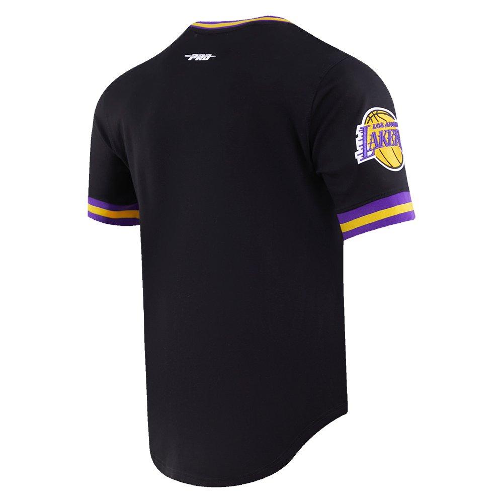 Pro Standard Men's NBA Los Angeles Lakers Retro Classic Double Knit Tee - Black/Purple/Yellow - BLACK/PURPLE/YELLOW Thumbnail View 4