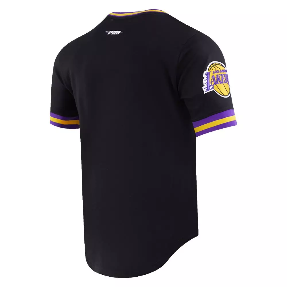 Pro Standard Men's NBA Los Angeles Lakers Retro Classic Double Knit Tee - Black/Purple/Yellow - BLACK/PURPLE/YELLOW