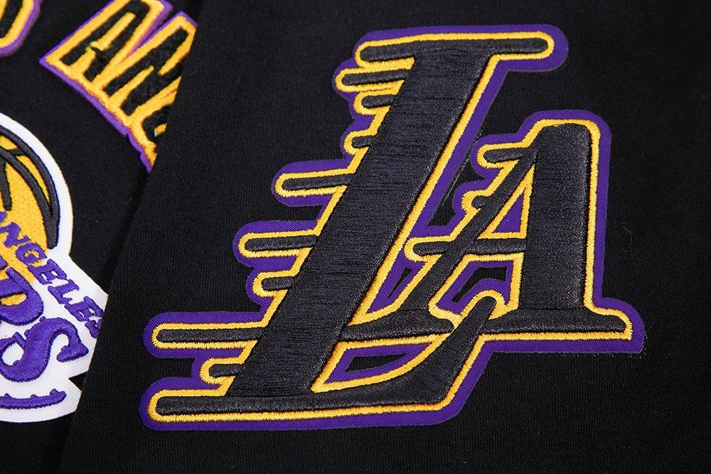 Pro Standard Men's NBA Los Angeles Lakers Retro Classic Double Knit Tee -Black/Purple/Yellow - BLACK/PURPLE/YELLOW Thumbnail View 5