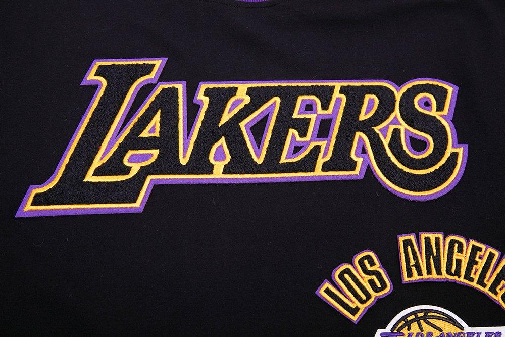 Pro Standard Men's NBA Los Angeles Lakers Retro Classic Double Knit Tee - Black/Purple/Yellow - BLACK/PURPLE/YELLOW Thumbnail View 7