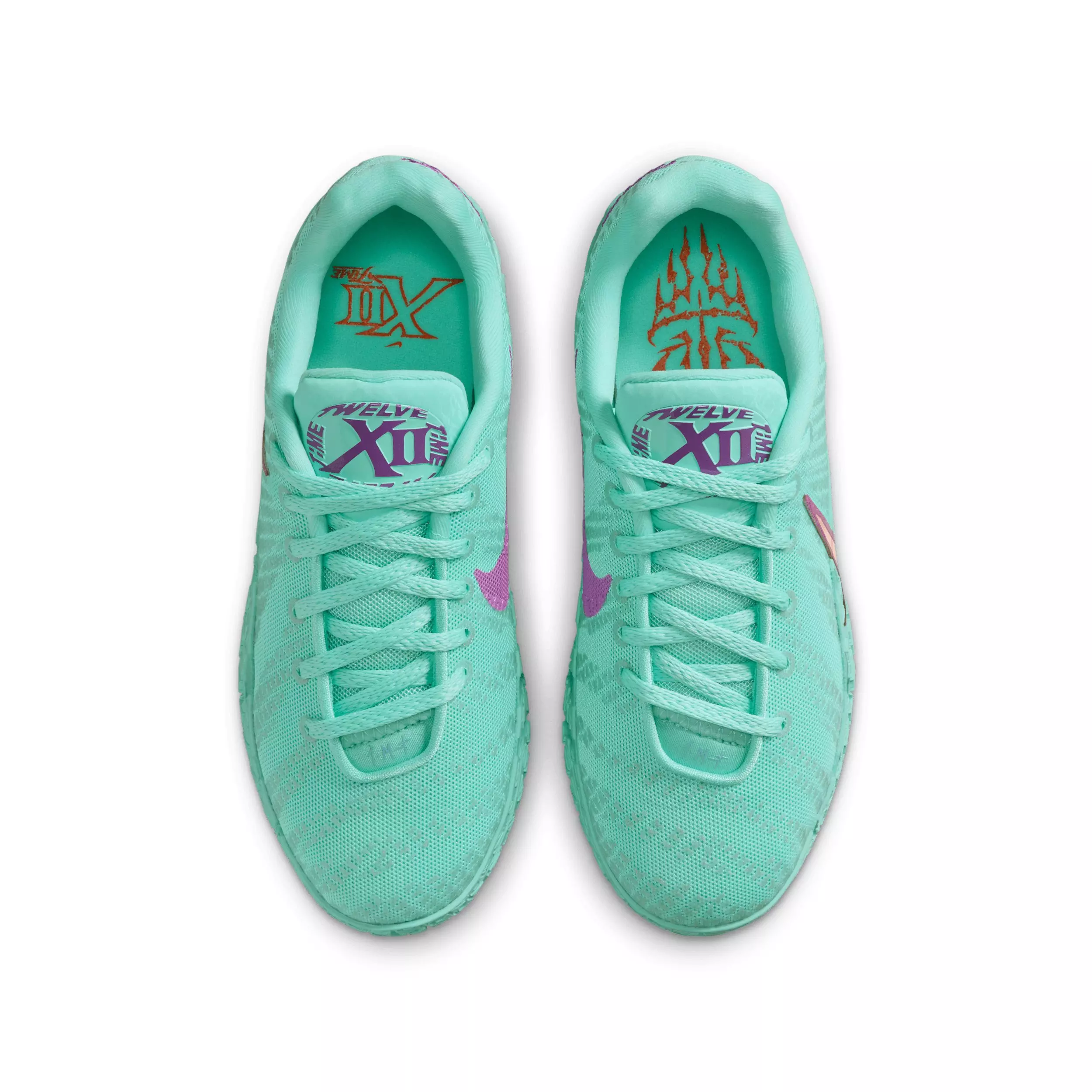 Nike Ja 3 12 Time "Bleached Turquoise/Vivid Purple/Safety Orange" Grade School Boys' Basketball Shoe - TURQUOISE/PURPLE/ORANGE