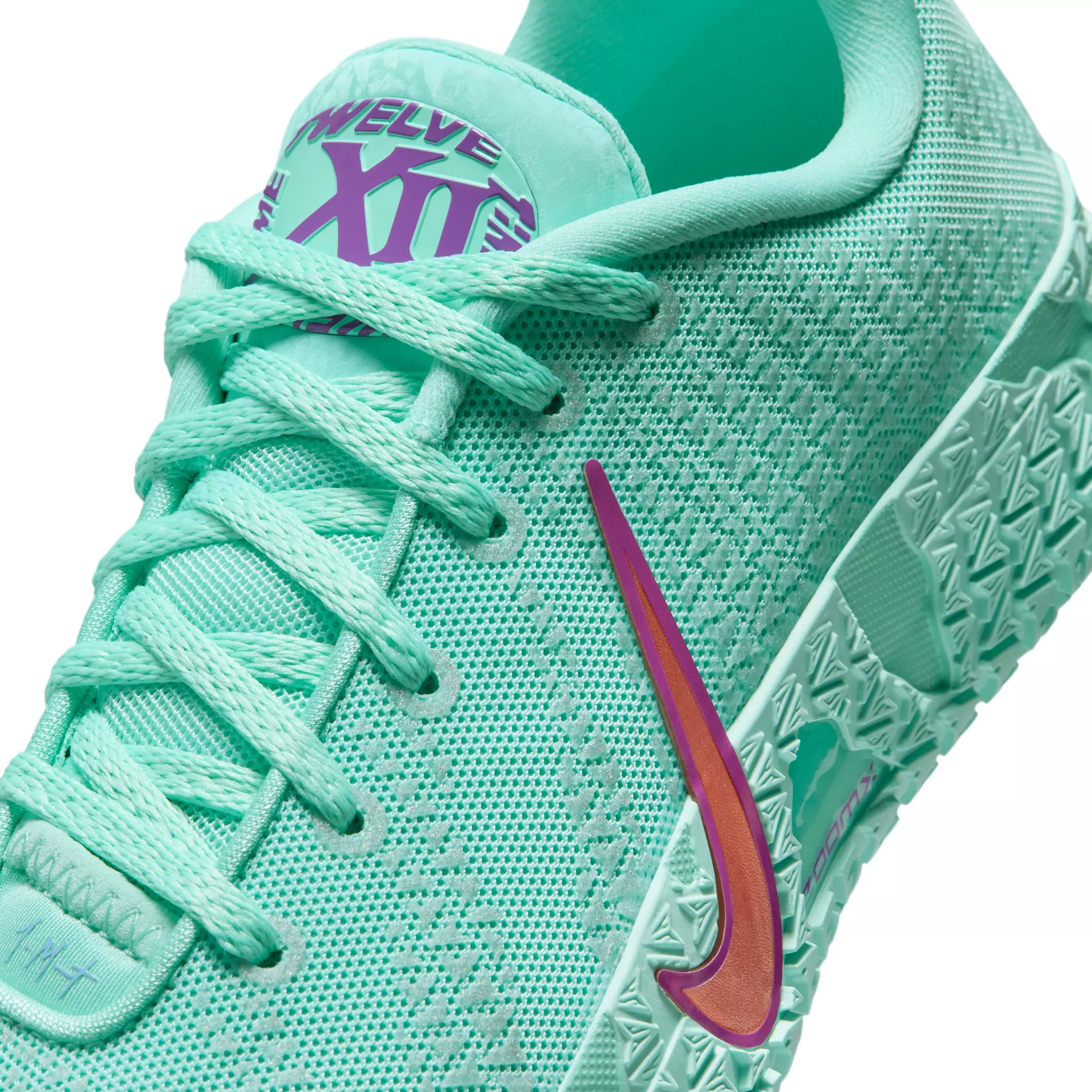 Nike Ja 3 12 Time "Bleached Turquoise/Vivid Purple/Safety Orange" Grade School Boys' Basketball Shoe - TURQUOISE/PURPLE/ORANGE