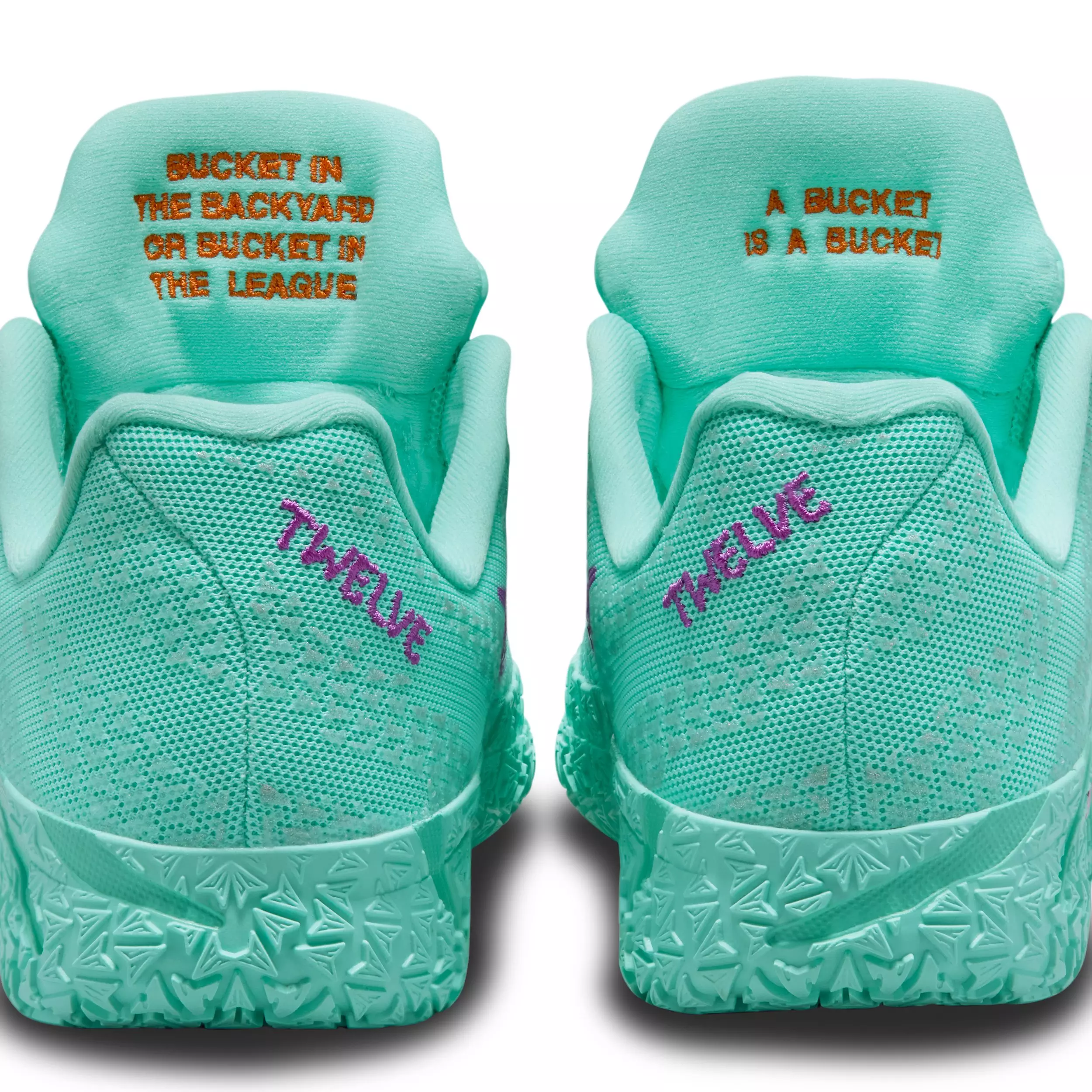 Nike Ja 3 12 Time "Bleached Turquoise/Vivid Purple/Safety Orange" Grade School Boys' Basketball Shoe - TURQUOISE/PURPLE/ORANGE