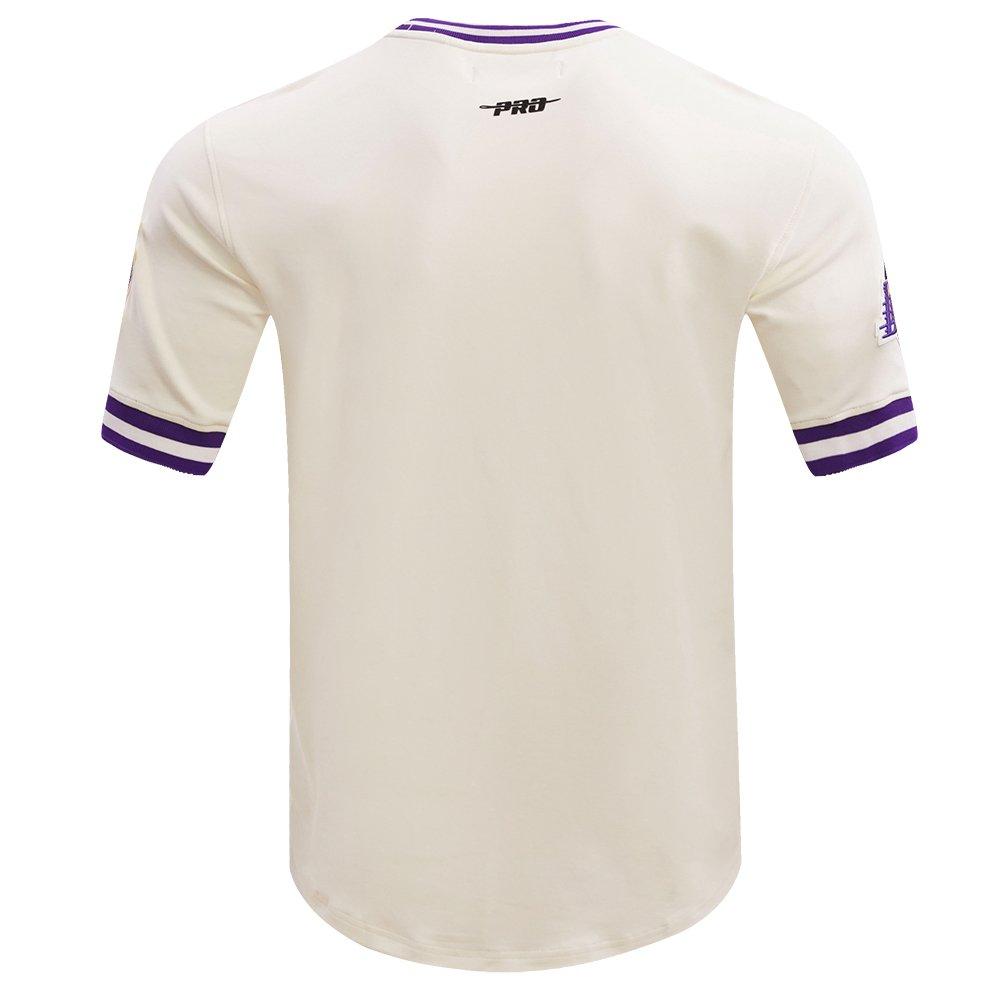 Pro Standard Men's NBA Los Angeles Lakers Retro Classic Double Knit Tee - Eggshell/Purple - EGGSHELL/PURPLE Thumbnail View 2