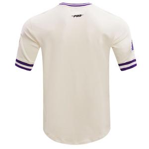 Pro Standard Men's NBA Los Angeles Lakers Retro Classic Double Knit Tee -Eggshell/Purple