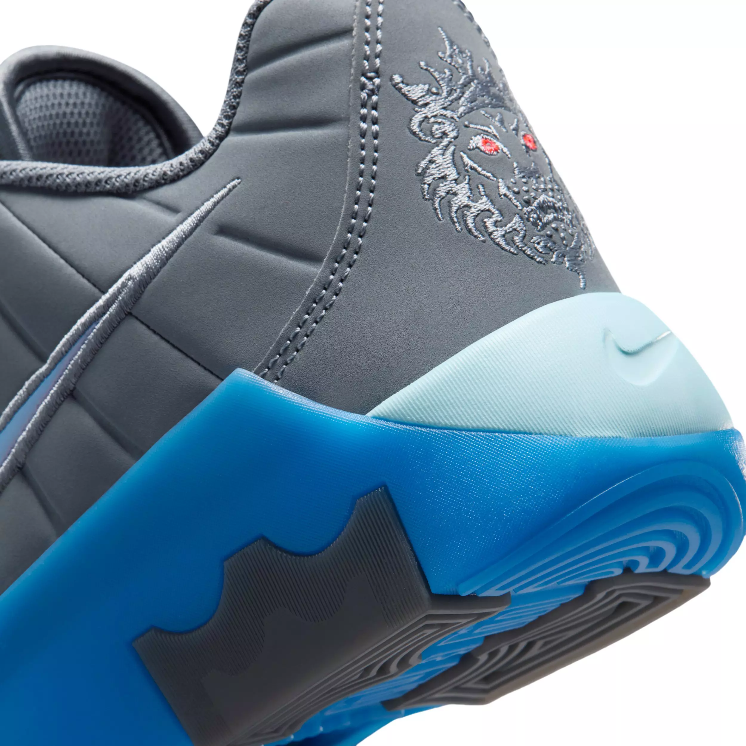 Nike LeBron Witness 9 "Cool Grey/Psychic Blue/Glacier Ice/Blue" Grade School Boys' Basketball Shoe - GREY/BLUE/ICE/BLUE