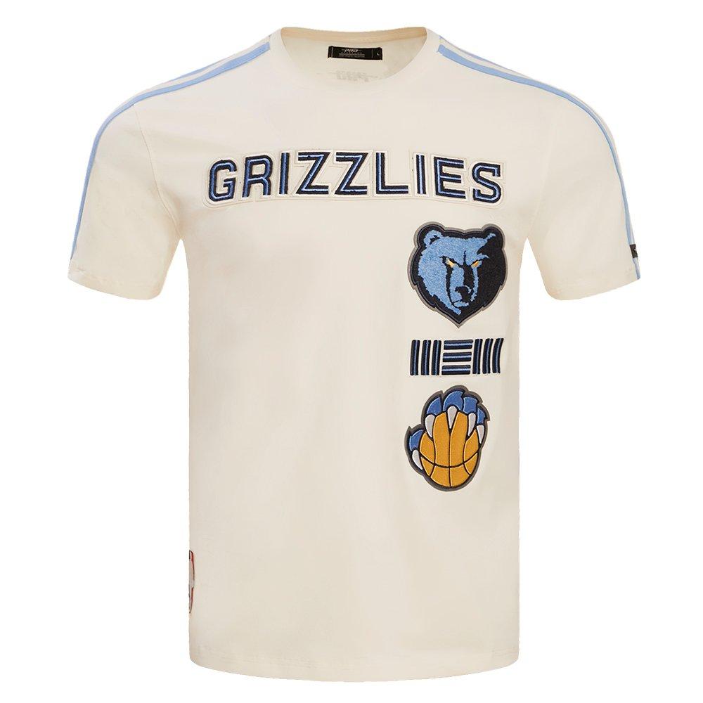 Pro Standard Men's NBA Memphis Grizzlies Retro Classic SJ Striped Tee - Eggshell/Blue - EGGSHELL/BLUE Thumbnail View 1