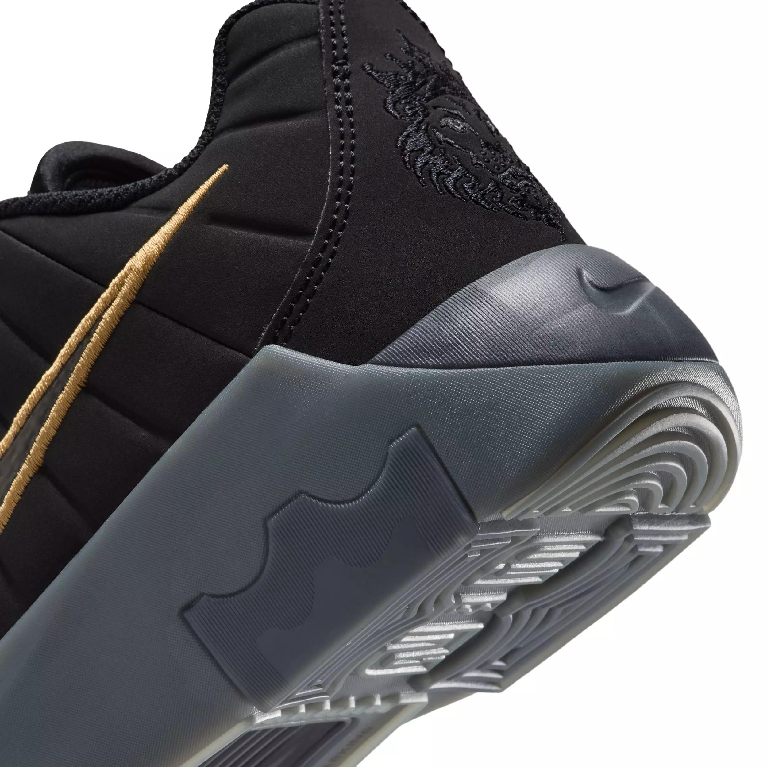 Nike LeBron Witness 9 "Black/Iron Grey/Dark Smoke Grey/Black" Grade School Boys' Basketball Shoe - BLACK/GREY/DK GREY/BLACK