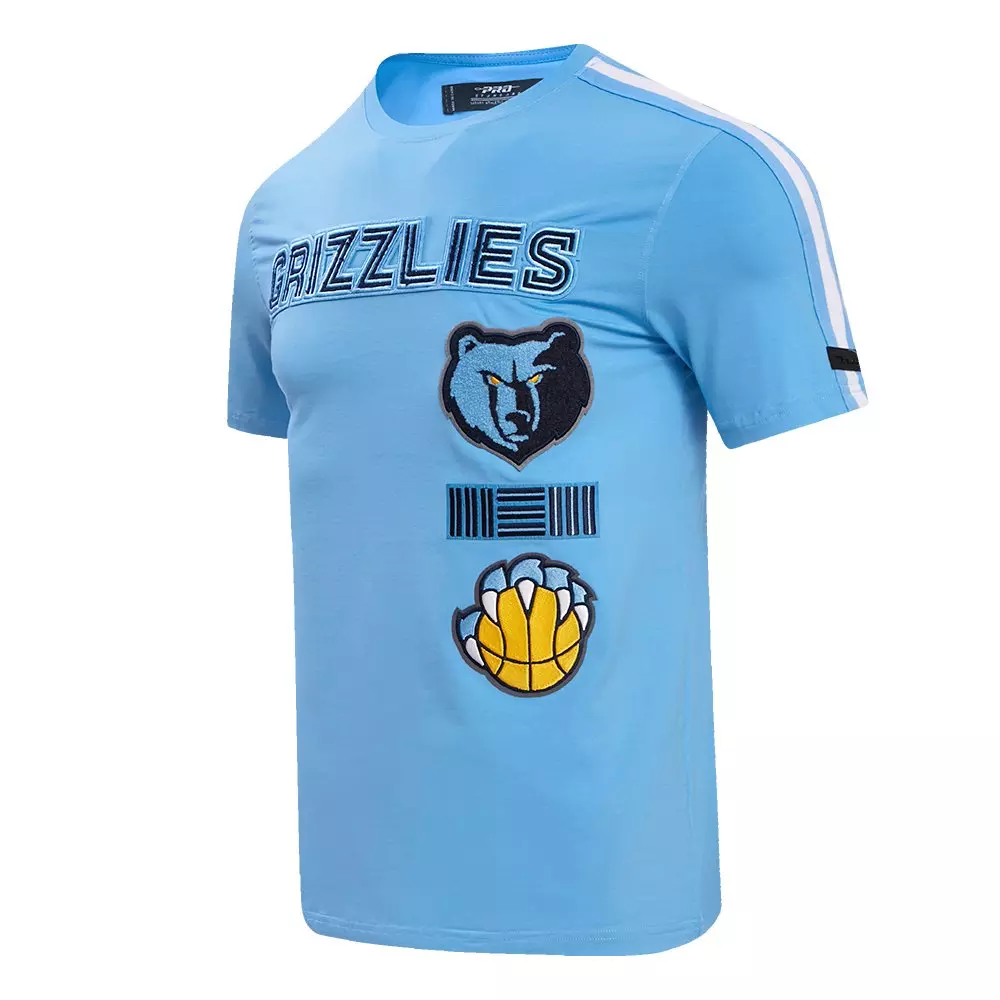 Pro Standard Men's NBA Memphis Grizzlies Retro Classic SJ Striped Tee -Blue - BLUE