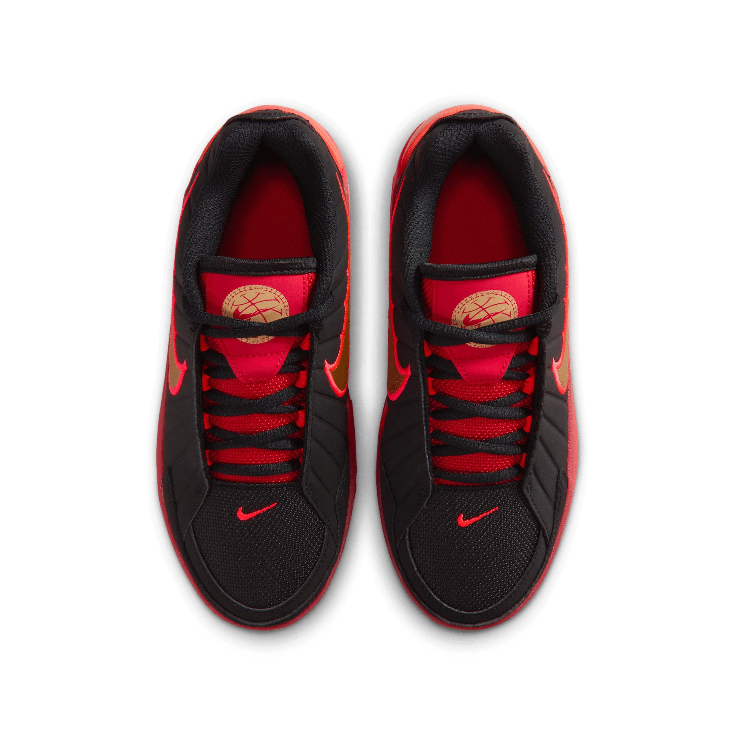Nike LeBron Witness 9 "Black/University Red/Bright Crimson/Gold" Grade School Boys' Basketball Shoe - BLACK/RED/CRIMSON/GOLD Thumbnail View 4