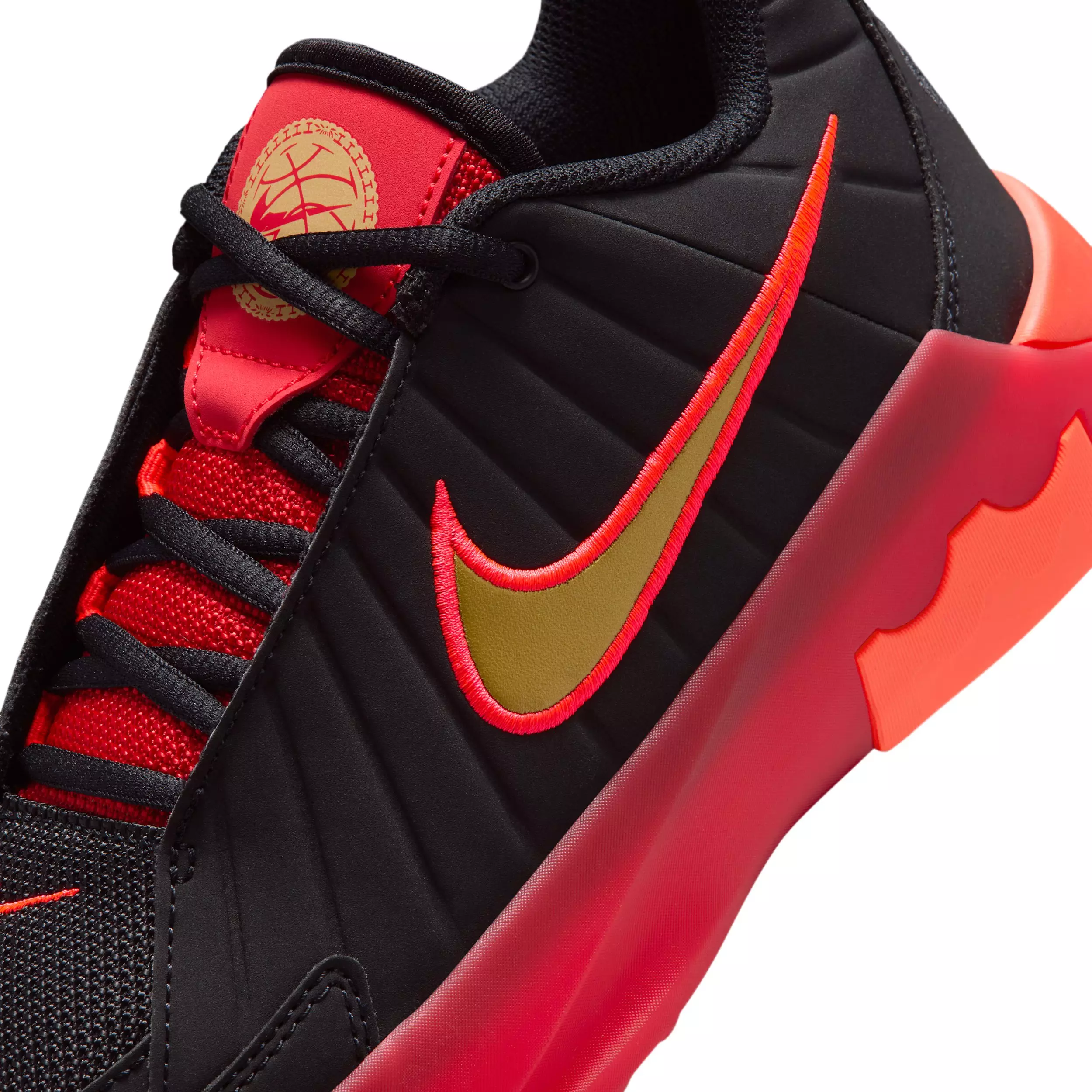 Nike LeBron Witness 9 "Black/University Red/Bright Crimson/Gold" Grade School Boys' Basketball Shoe - BLACK/RED/CRIMSON/GOLD