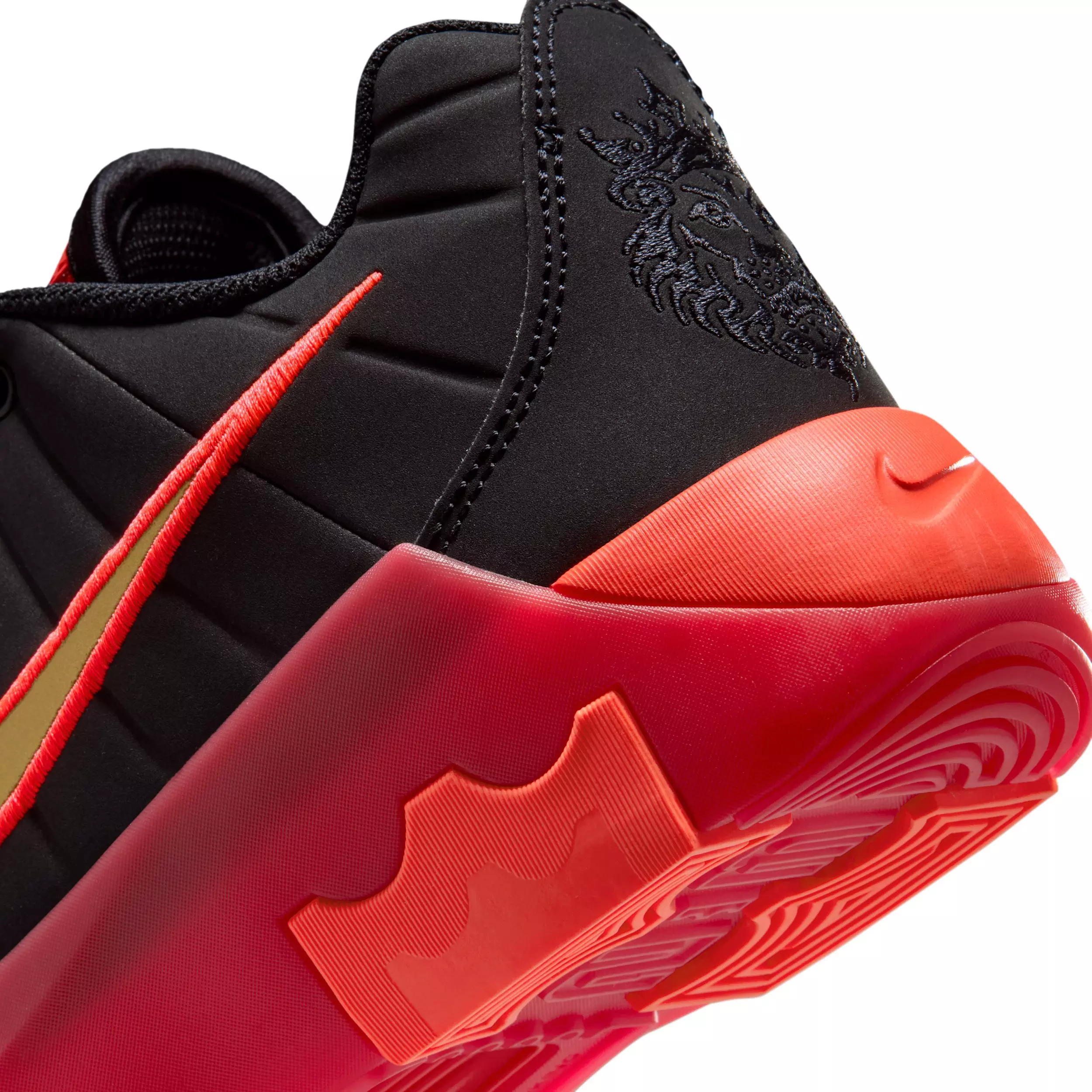 Nike LeBron Witness 9 "Black/University Red/Bright Crimson/Gold" Grade School Boys' Basketball Shoe - BLACK/RED/CRIMSON/GOLD