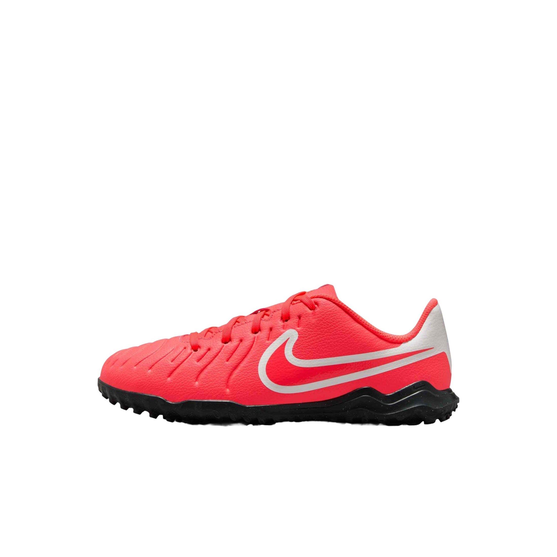 Nike Jr. Tiempo Legend 10 Club Turf Preschool Kids' "Hot Lava/White" Soccer Shoe