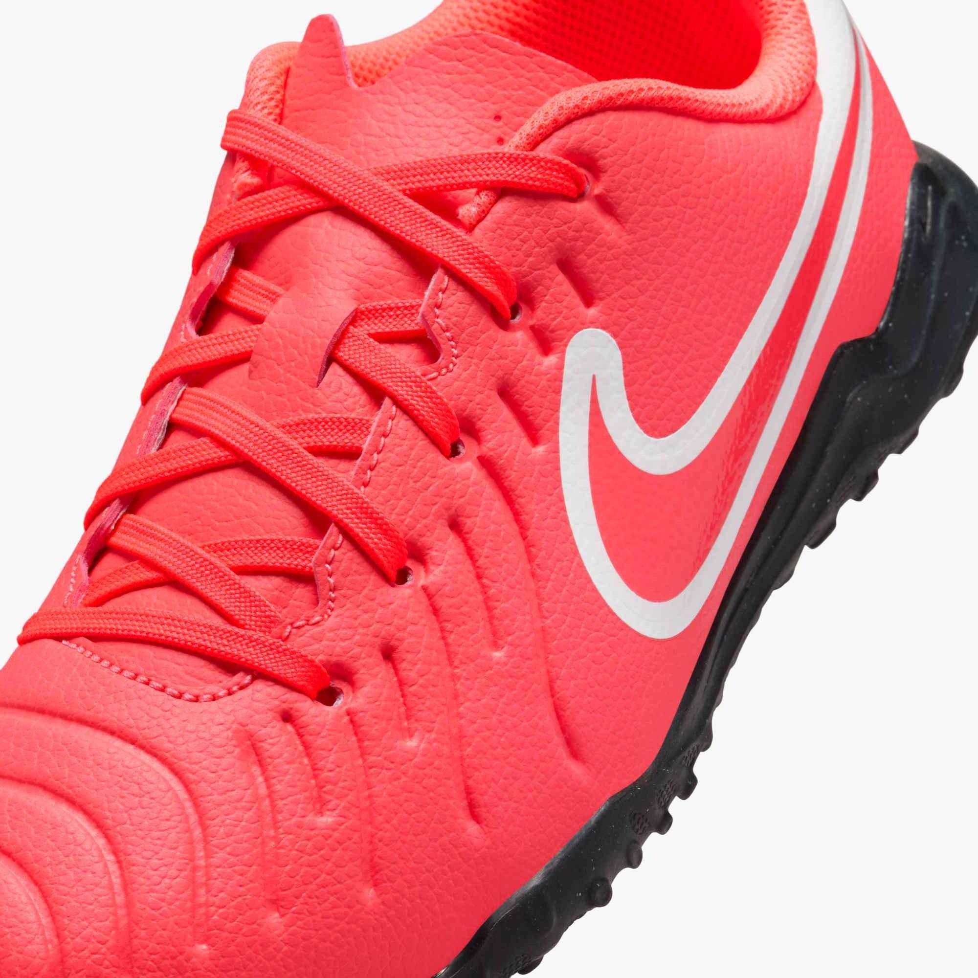 Nike Jr. Tiempo Legend 10 Club Turf Preschool Kids' "Hot Lava/White" Soccer Shoe