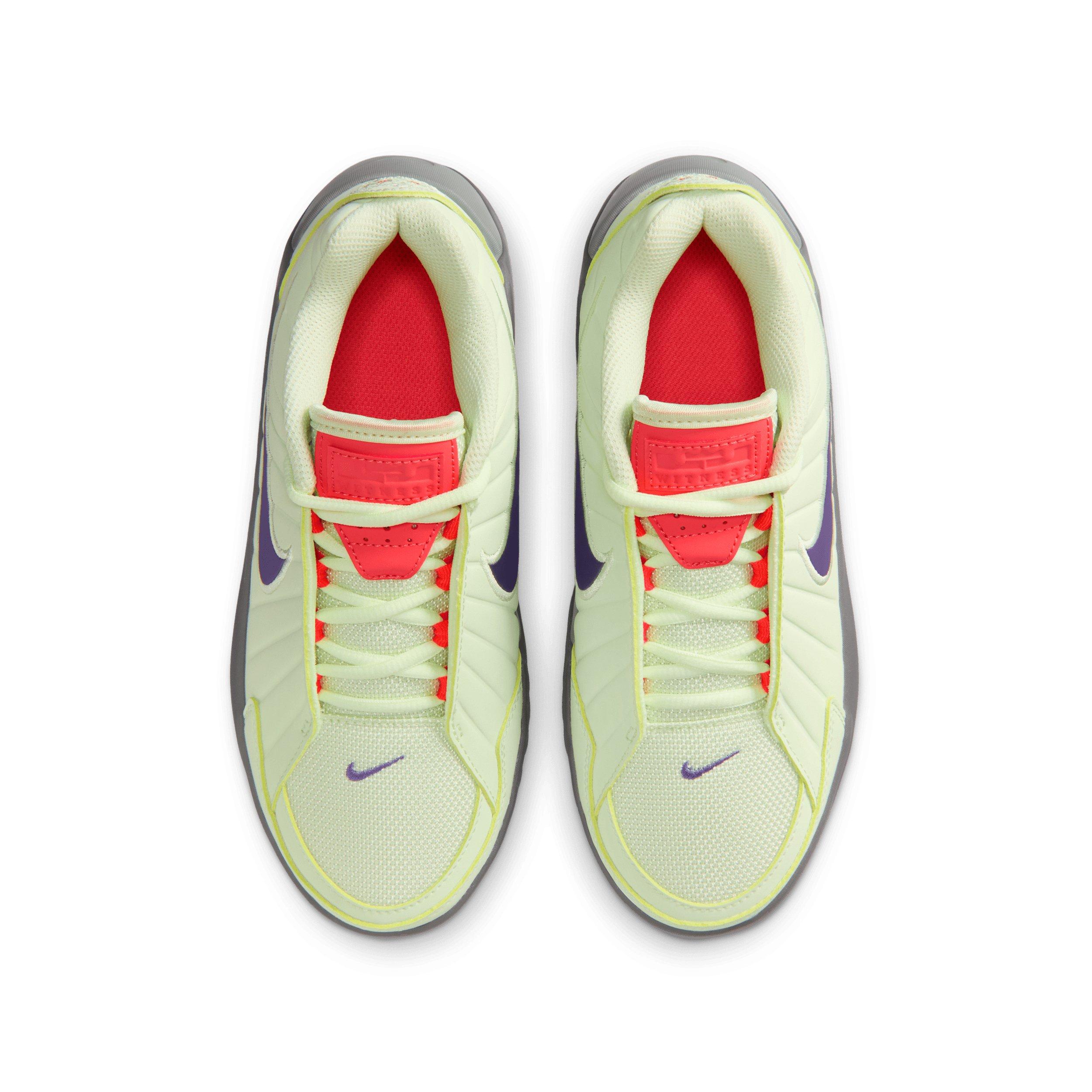 Nike LeBron Witness 9 Grade School Boys' "Volt Tint/Black/Smoke Grey/Multi-Color" Basketball Shoe