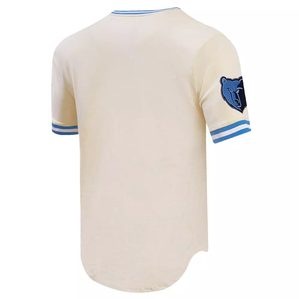 Pro Standard Men's NBA Memphis Grizzlies Retro Classic Double Knit Tee -Eggshell/Blue - EGGSHELL/BLUE