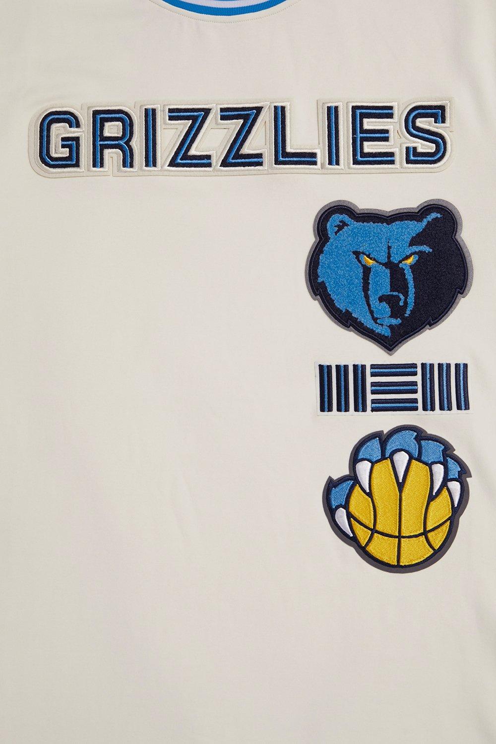 Pro Standard Men's NBA Memphis Grizzlies Retro Classic Double Knit Tee -Eggshell/Blue - EGGSHELL/BLUE Thumbnail View 5