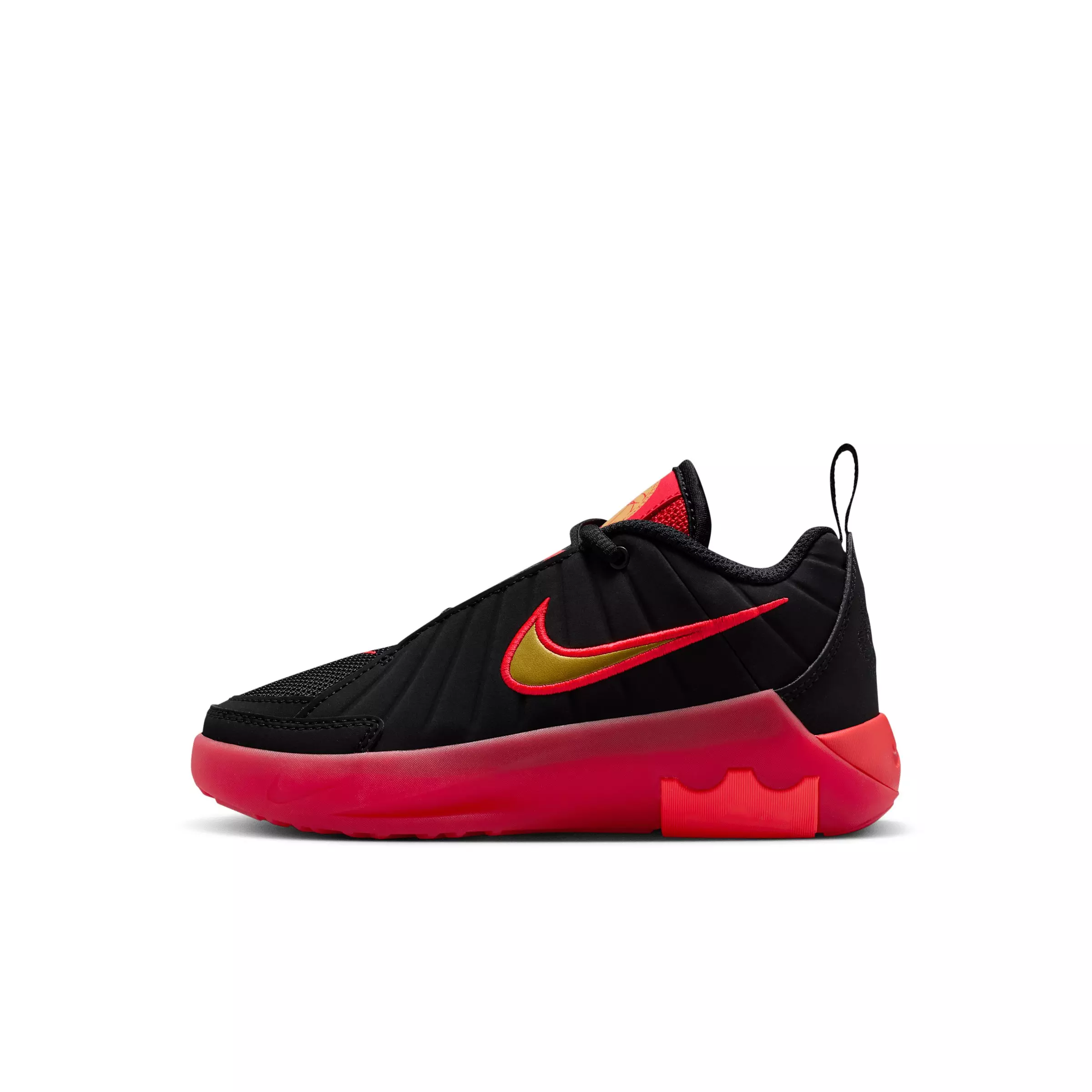 Nike LeBron Witness 9 "Black/University Red/Bright Crimson/Gold" Preschool Boys' Basketball Shoe - BLACK/RED/CRIMSON/GOLD