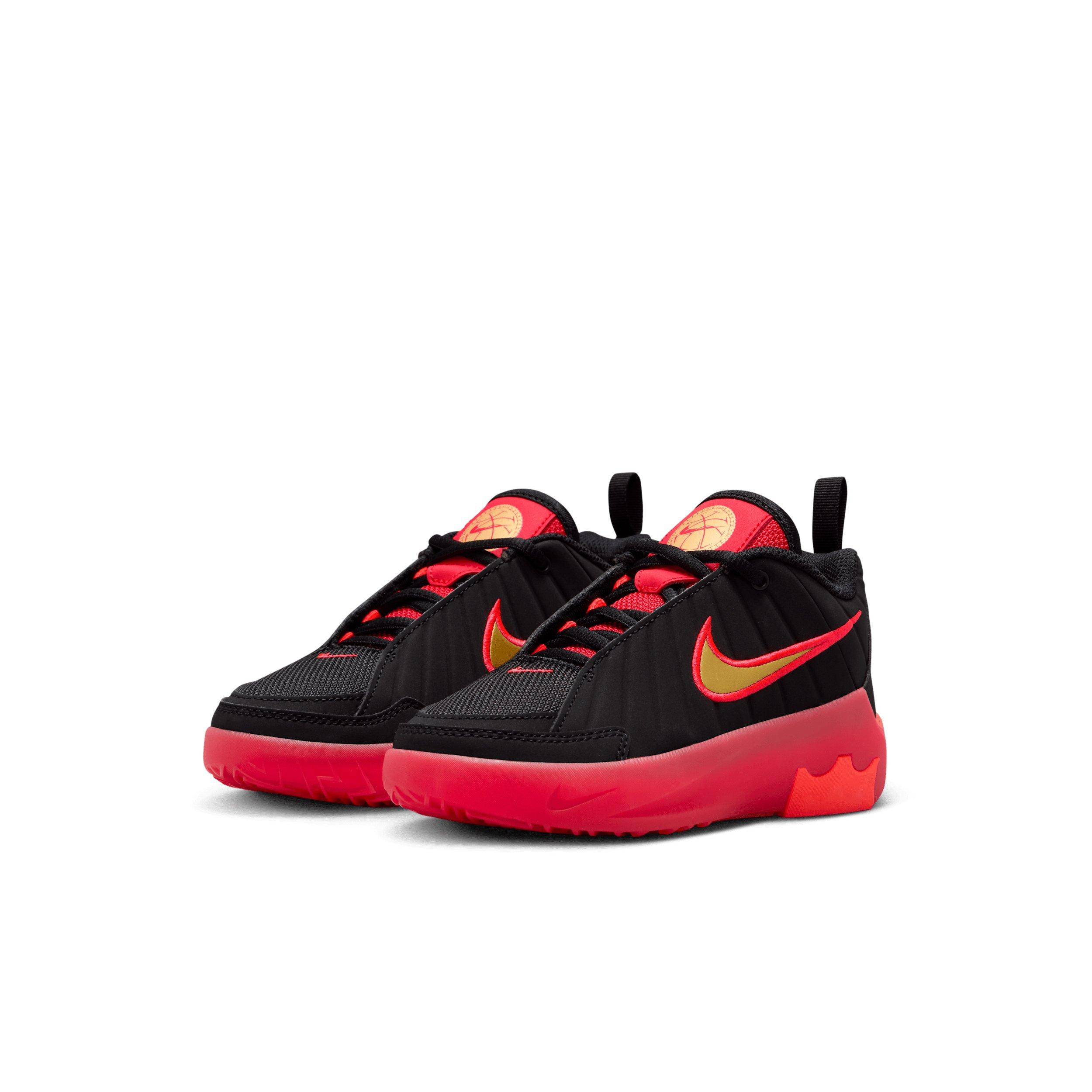 Nike LeBron Witness 9 "Black/University Red/Bright Crimson/Gold" Preschool Boys' Basketball Shoe - BLACK/RED/CRIMSON/GOLD Thumbnail View 3