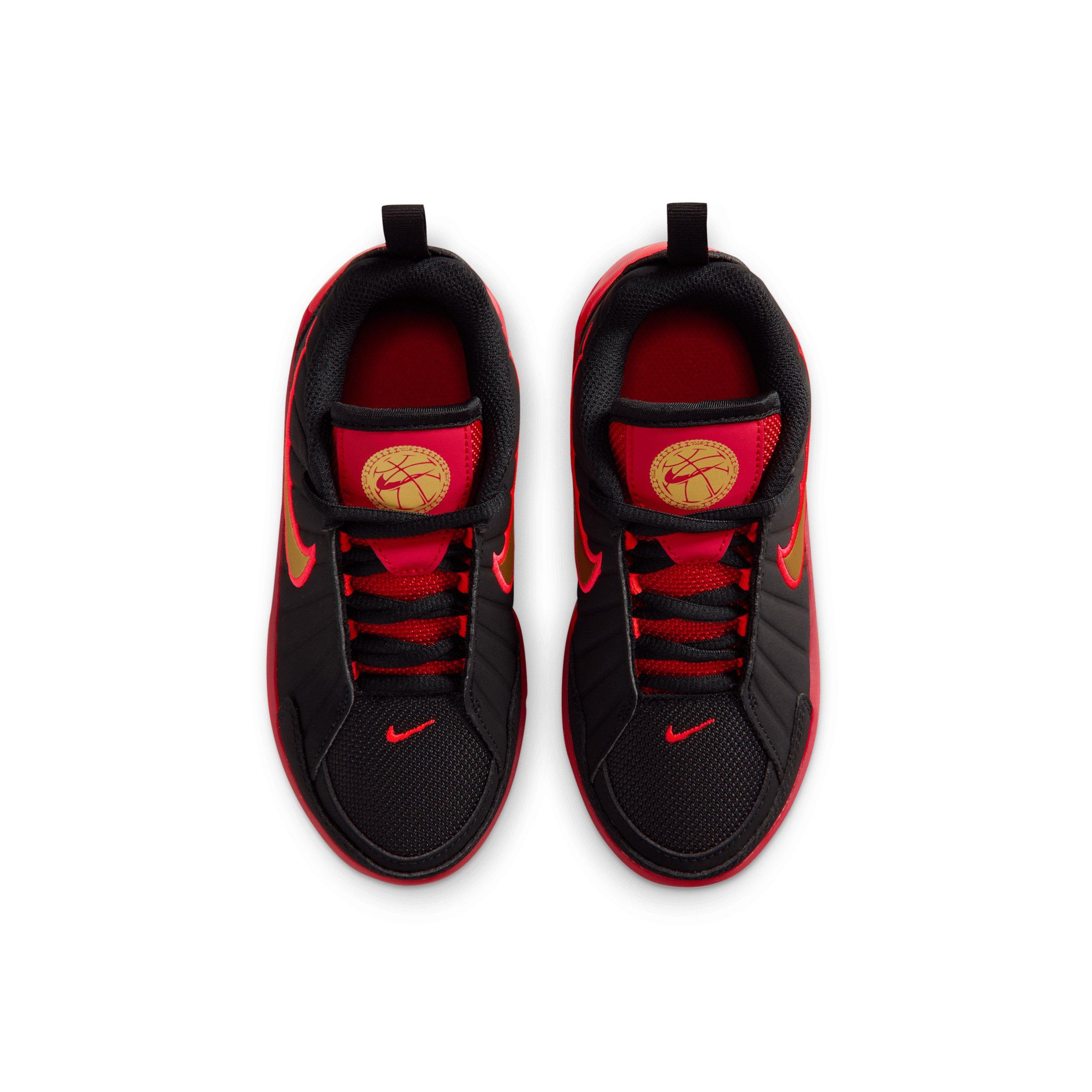 Nike LeBron Witness 9 "Black/University Red/Bright Crimson/Gold" Preschool Boys' Basketball Shoe - BLACK/RED/CRIMSON/GOLD Thumbnail View 4