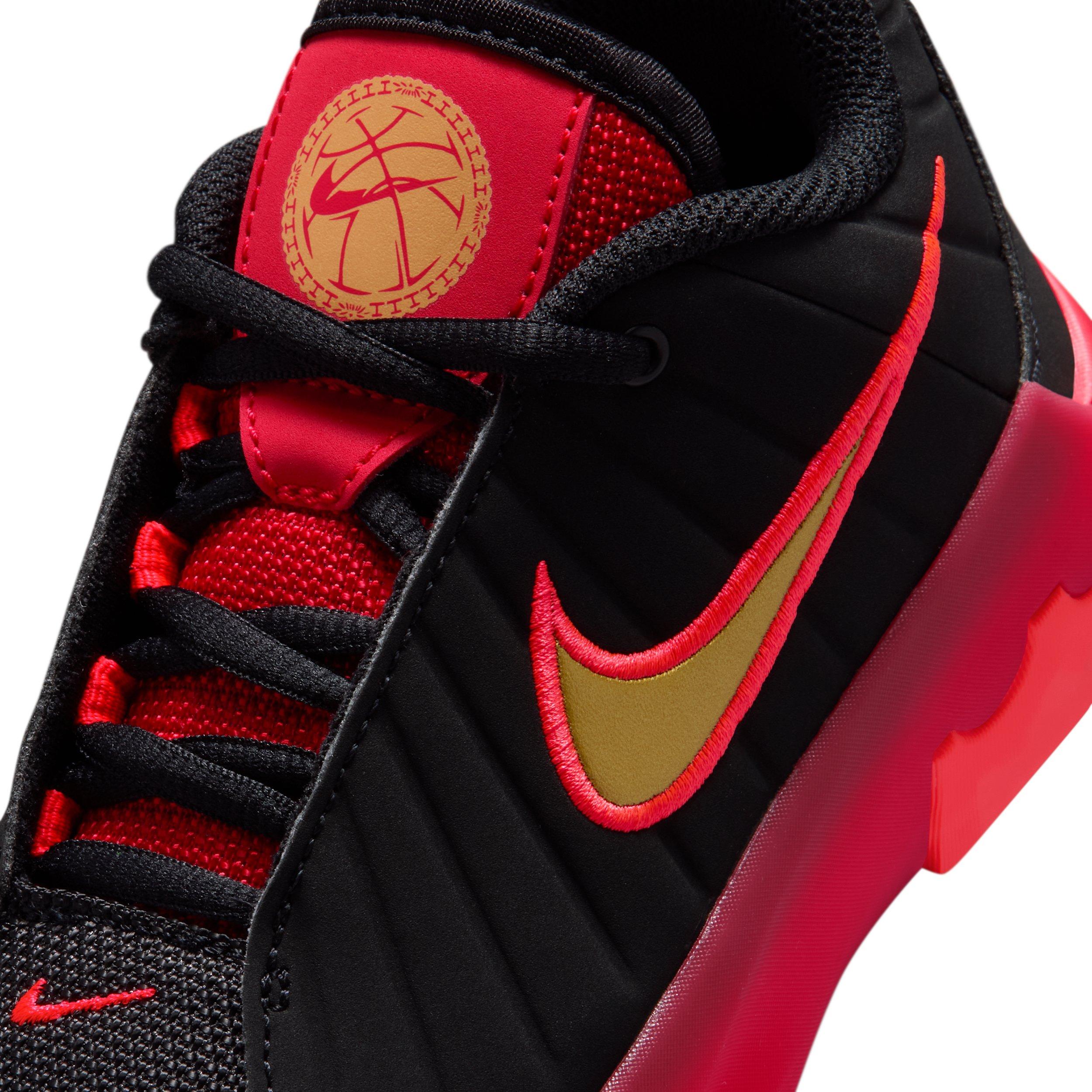 Nike LeBron Witness 9 "Black/University Red/Bright Crimson/Gold" Preschool Boys' Basketball Shoe - BLACK/RED/CRIMSON/GOLD Thumbnail View 6