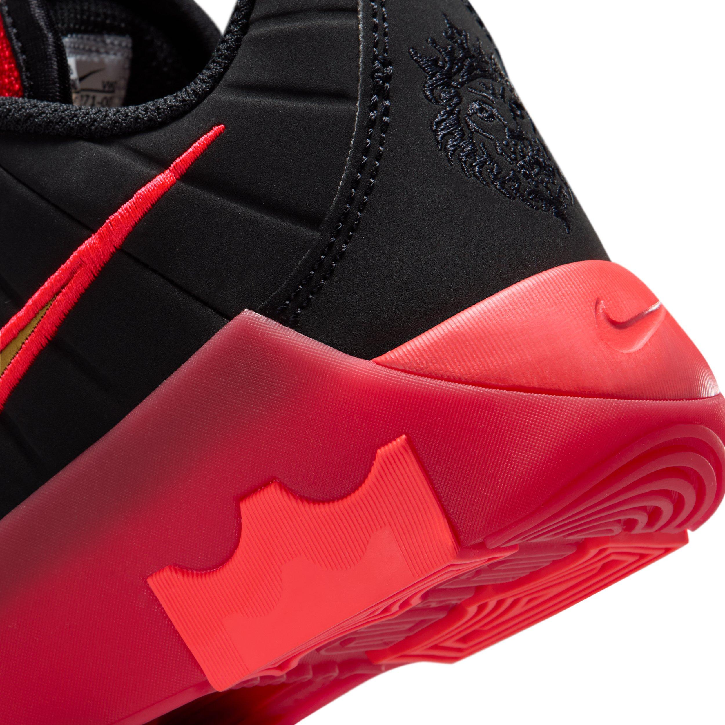 Nike LeBron Witness 9 "Black/University Red/Bright Crimson/Gold" Preschool Boys' Basketball Shoe - BLACK/RED/CRIMSON/GOLD Thumbnail View 7