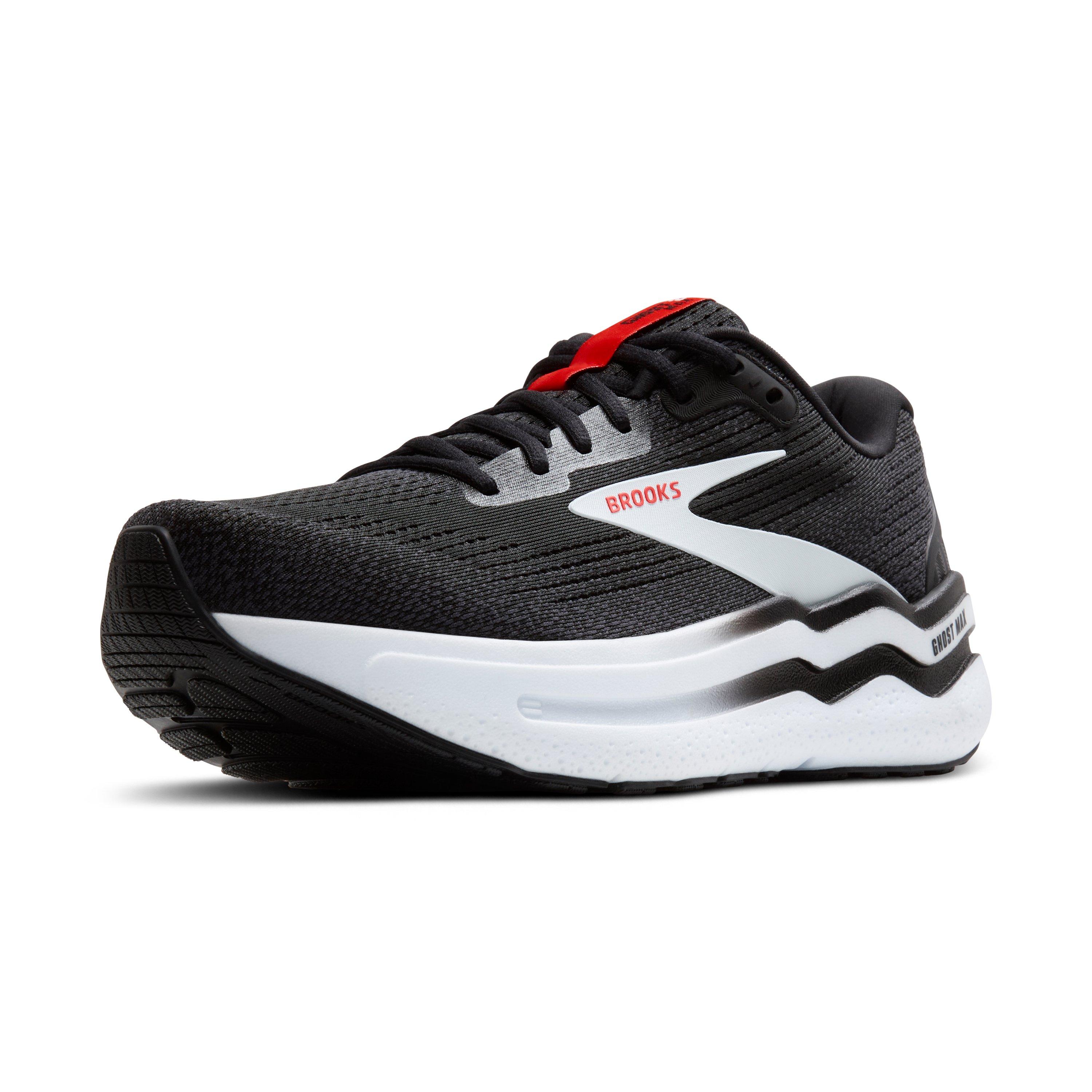 Brooks Ghost Max 2 "Black/White/Fiery Red" Men's Running Shoe - BLACK/WHITE/RED Thumbnail View 3