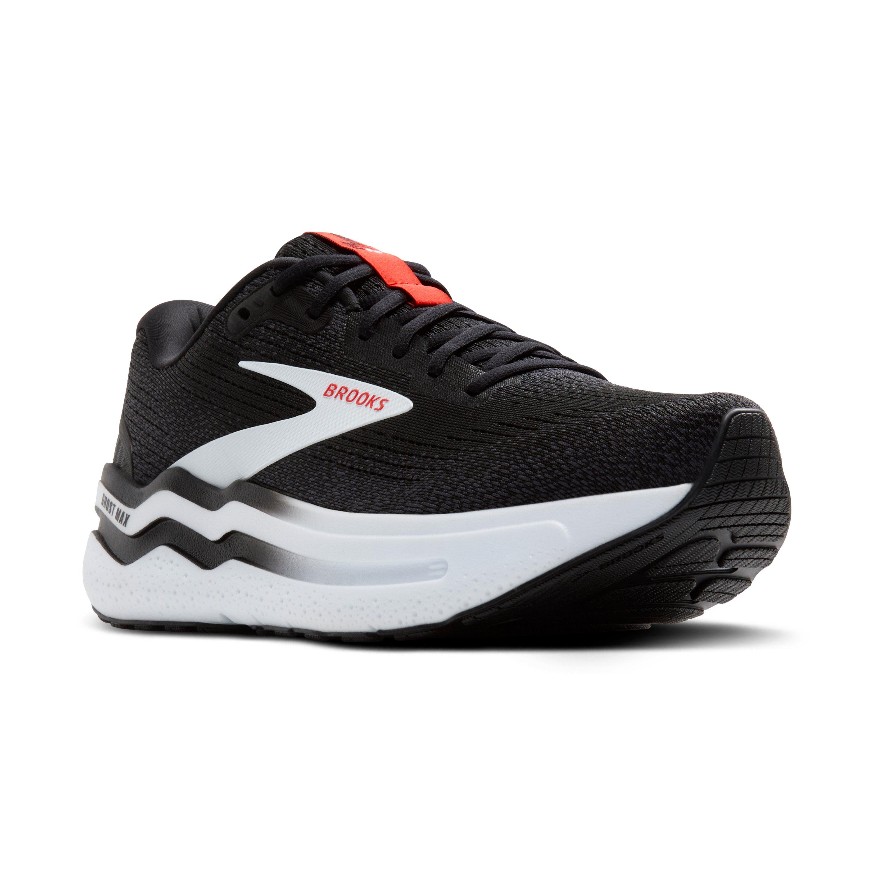Brooks Ghost Max 2 "Black/White/Fiery Red" Men's Running Shoe - BLACK/WHITE/RED Thumbnail View 4