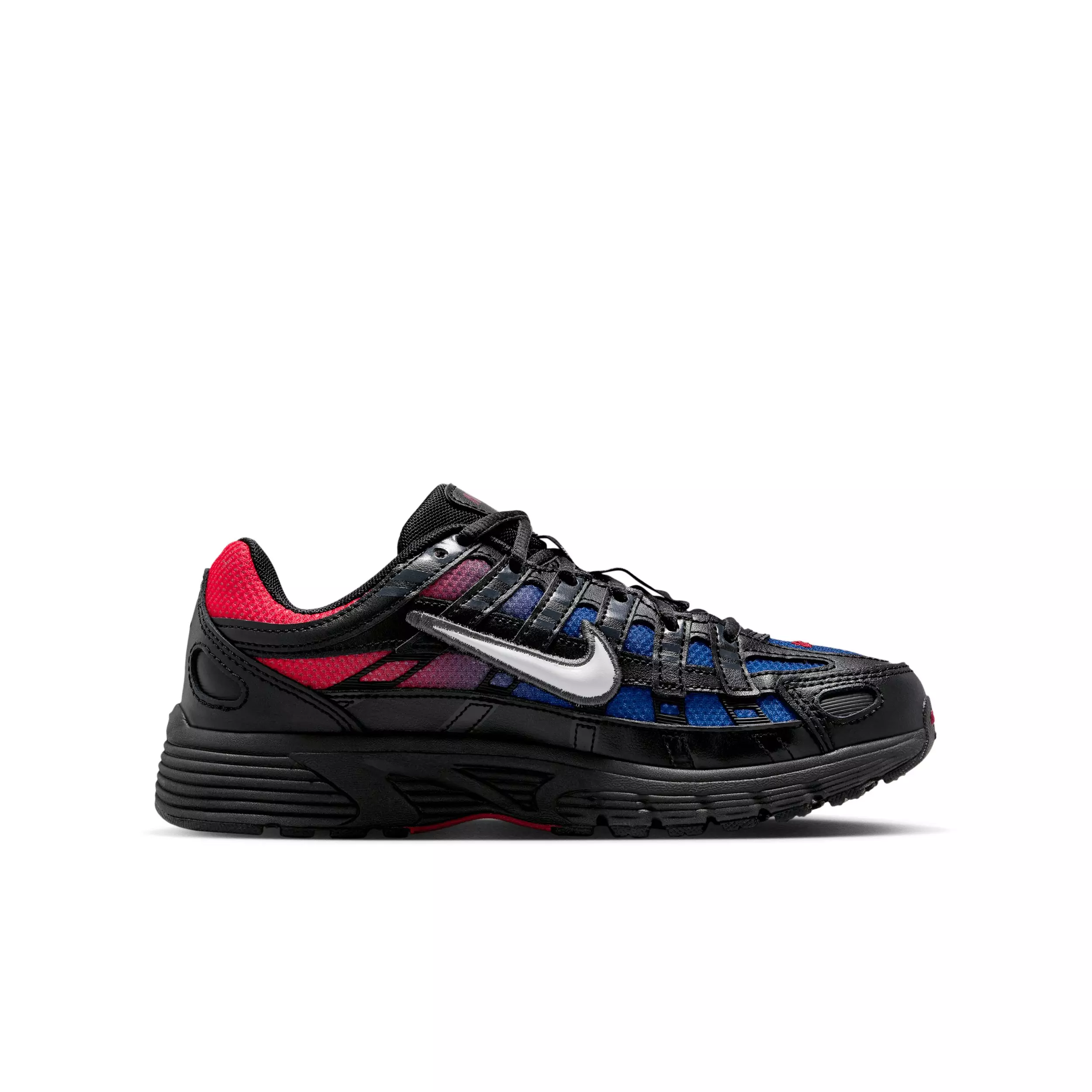Nike P-6000 "Black/Bright Crimson/Game Royal/Off White" Grade School Boys' Shoe - BLACK/CRIMSON/ROYAL/OFF WHITE