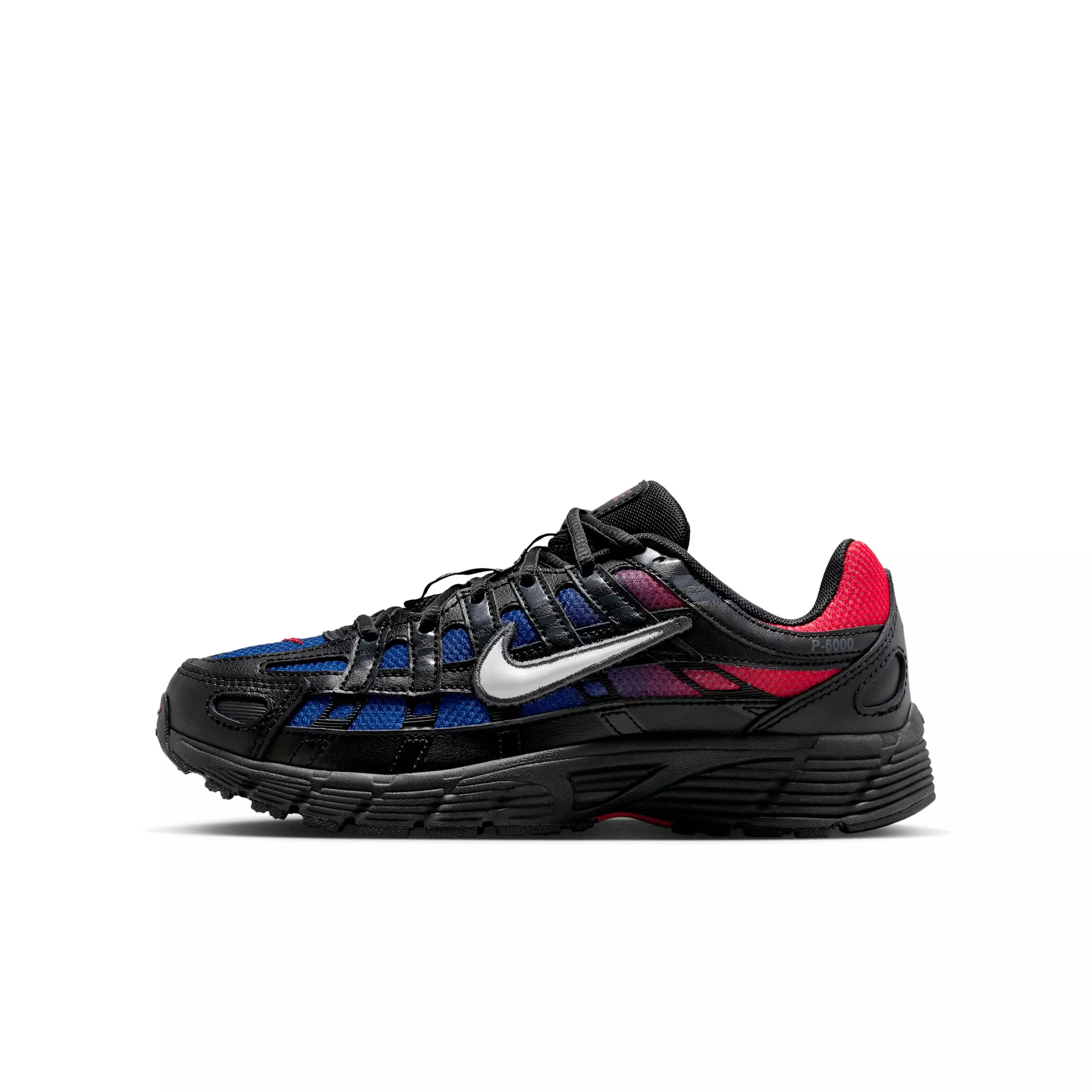 Nike P-6000 "Black/Bright Crimson/Game Royal/Off White" Grade School Boys' Shoe - BLACK/CRIMSON/ROYAL/OFF WHITE