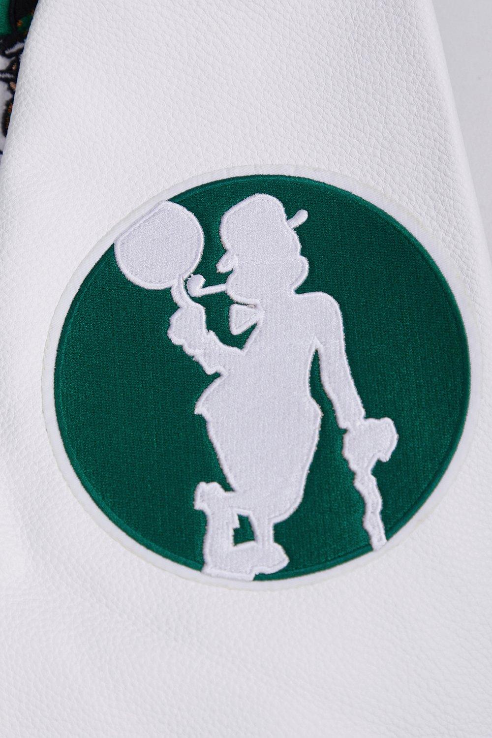 Pro Standard Men's NBA Boston Celtics Retro Classic Rib Wool Varsity Jacket - Kelly Green/White - KELLY GREEN/WHITE Thumbnail View 7