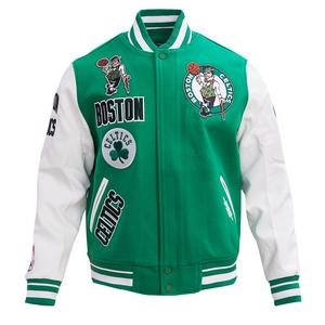 Pro Standard Men's NBA Boston Celtics Retro Classic Rib Wool Varsity Jacket -Kelly Green/White