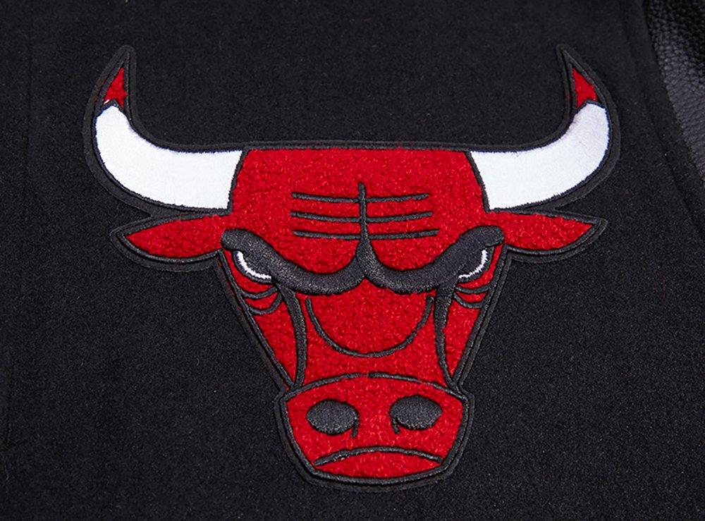 Pro Standard Men's NBA Chicago Bulls Retro Classic Rib Wool Varsity Jacket - Black/Red - BLACK/RED Thumbnail View 7