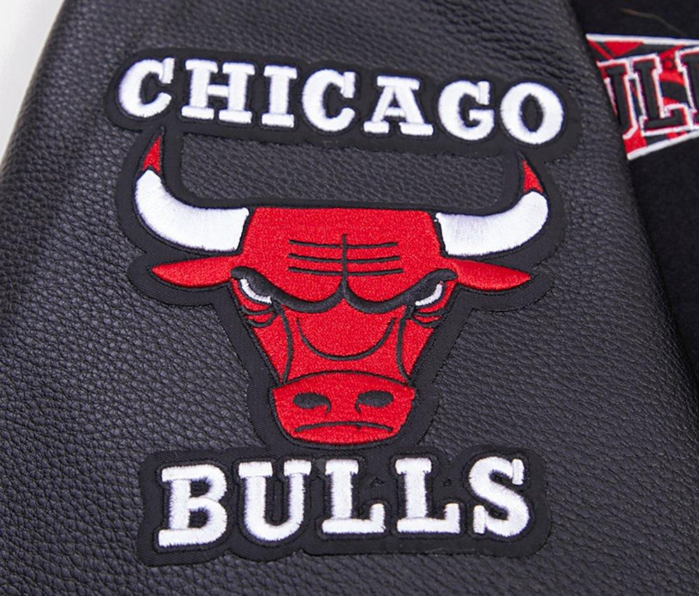 Pro Standard Men's NBA Chicago Bulls Retro Classic Rib Wool Varsity Jacket -Black/Red - BLACK/RED Thumbnail View 8