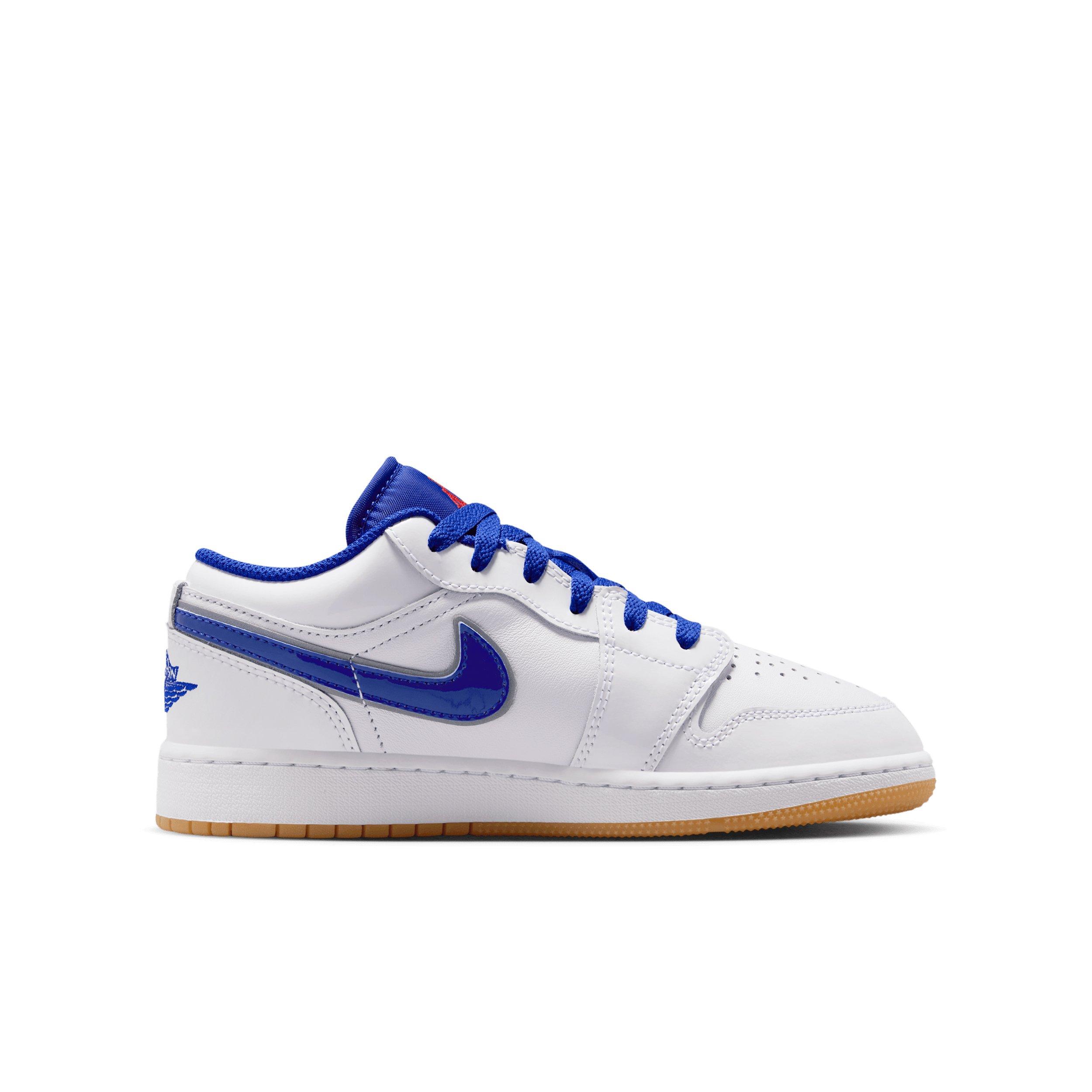Jordan 1 Low SE "White/Old Royal/Gum Yellow/University Red" Grade School Boys' Shoe - WHITE/ROYAL/YELLOW/RED Thumbnail View 1