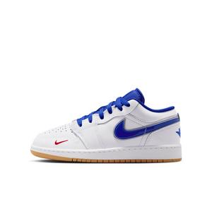 Jordan 1 Low SE "White/Old Royal/Gum Yellow/University Red" Grade School Boys' Shoe