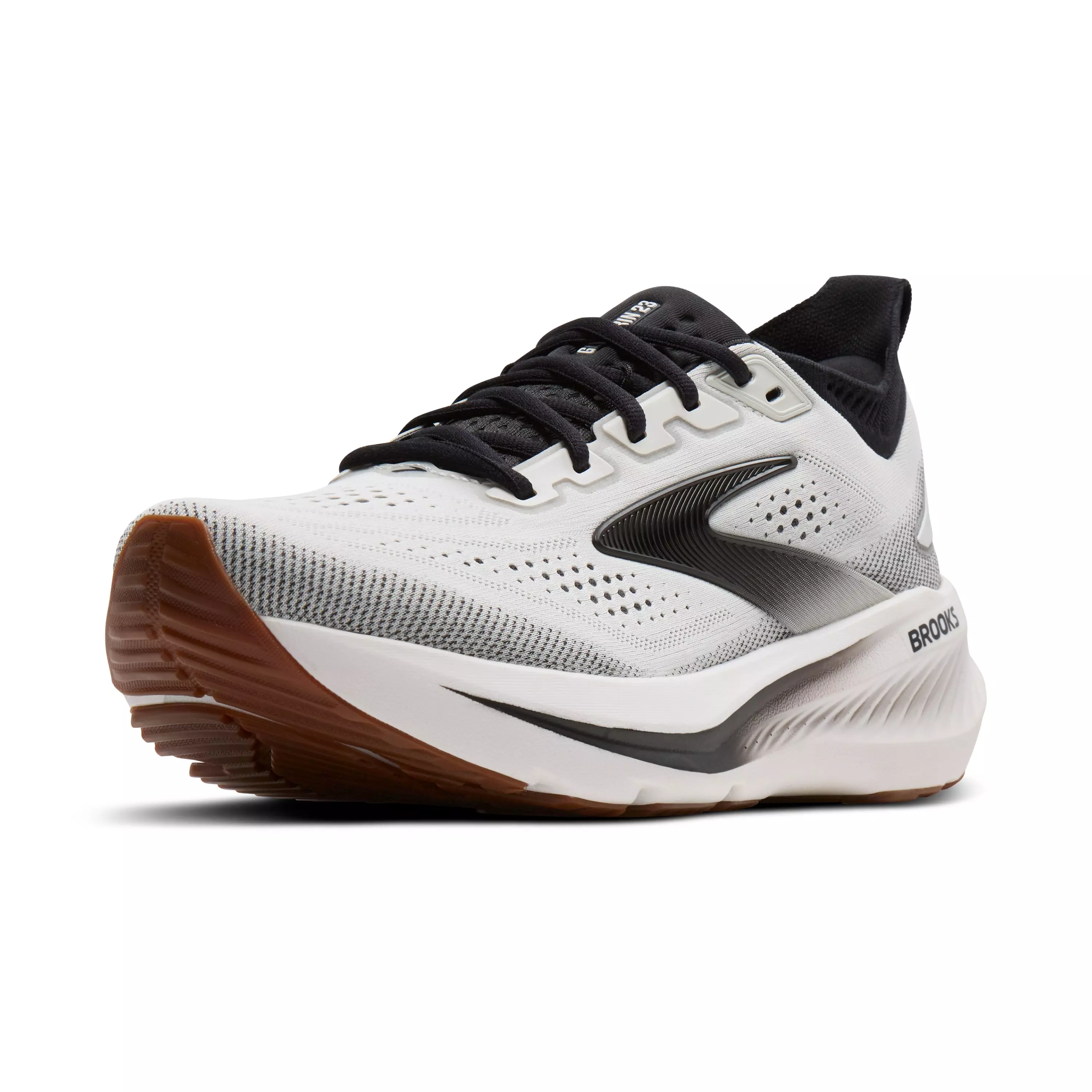 Brooks Glycerin 23 "White/Black/Gum" Men's Wide Running Shoe - WHITE/BLACK/GUM