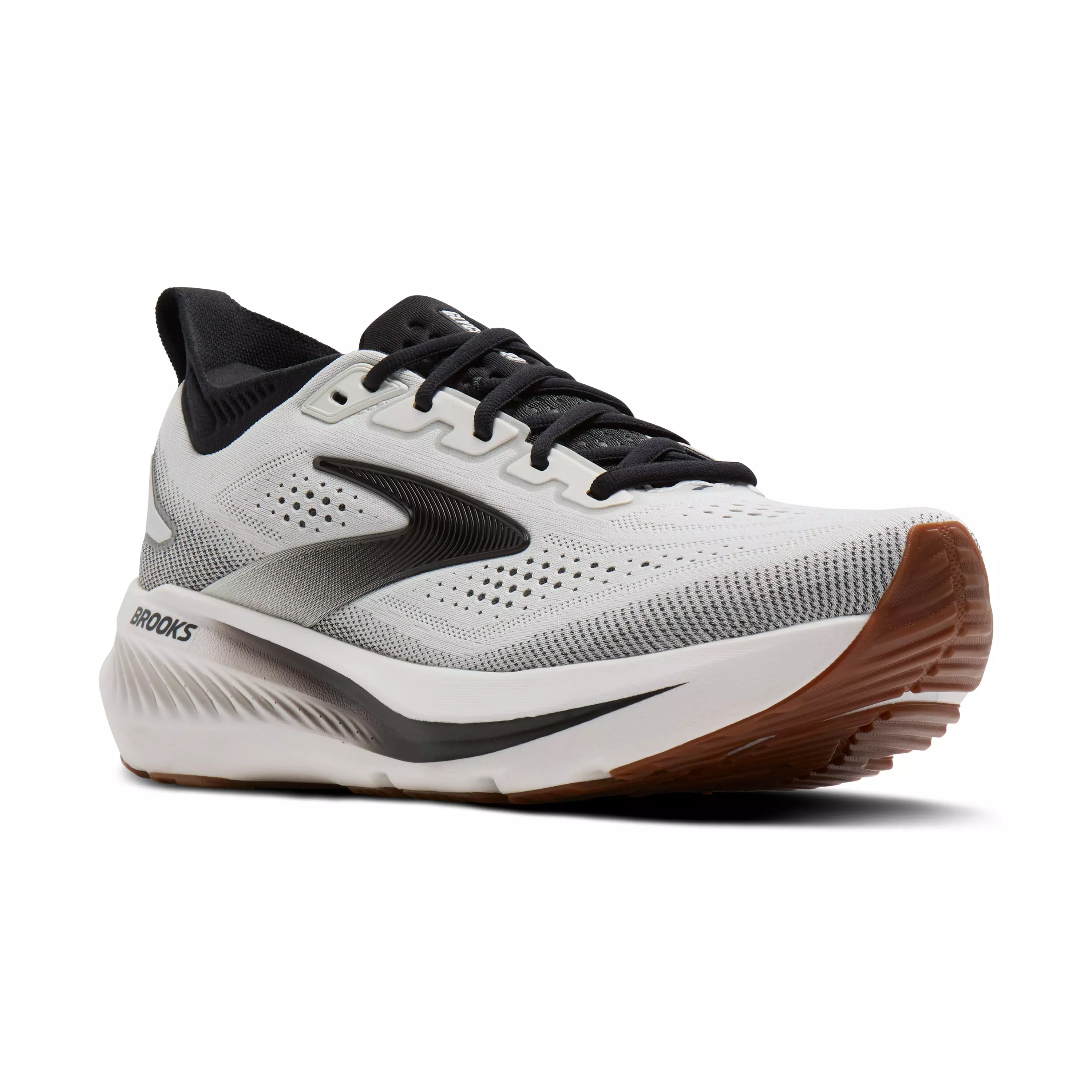 Brooks Glycerin 23 "White/Black/Gum" Men's Wide Running Shoe - WHITE/BLACK/GUM