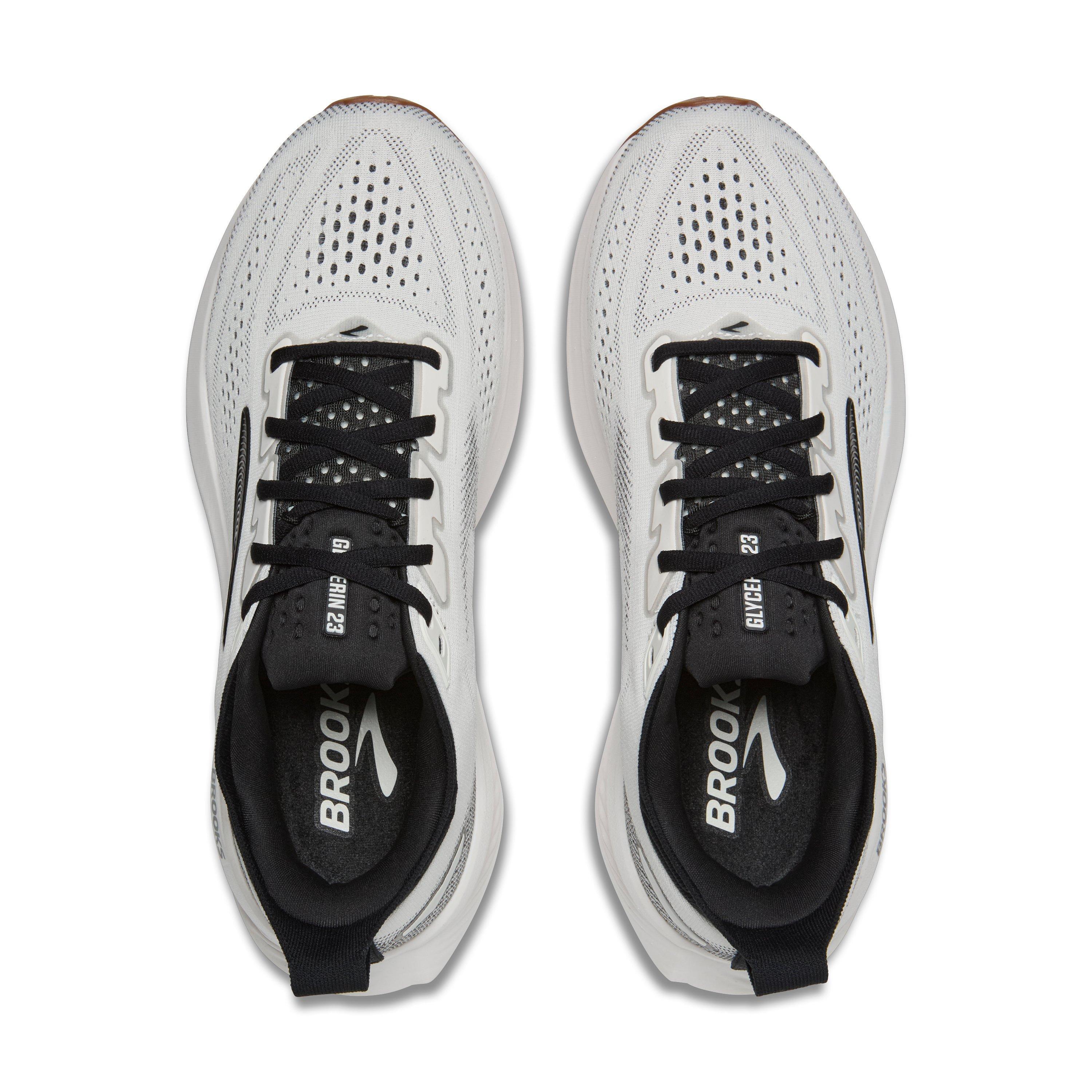 Brooks Glycerin 23 "White/Black/Gum" Men's Wide Running Shoe - WHITE/BLACK/GUM