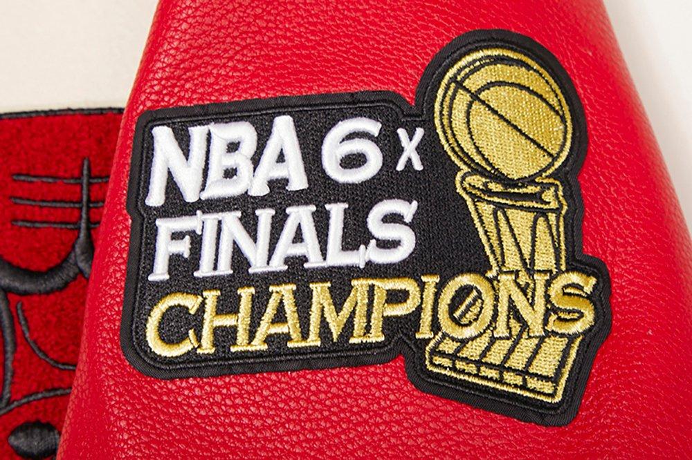 Pro Standard Men's NBA Chicago Bulls Retro Classic Rib Wool Varsity Jacket - Eggshell/Red - EGGSHELL/RED Thumbnail View 12