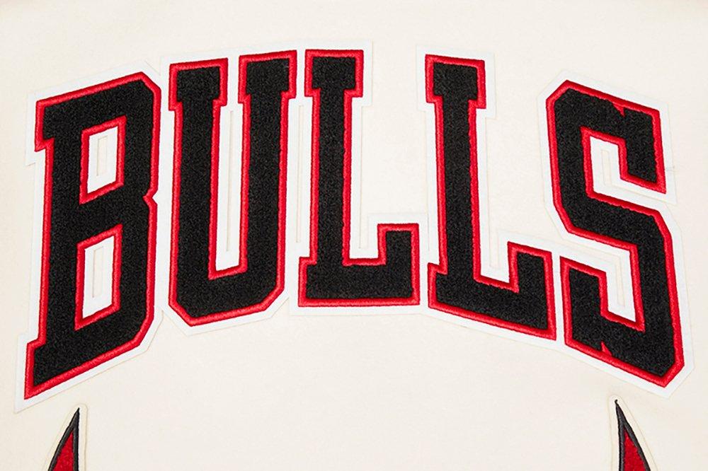 Pro Standard Men's NBA Chicago Bulls Retro Classic Rib Wool Varsity Jacket - Eggshell/Red - EGGSHELL/RED Thumbnail View 5