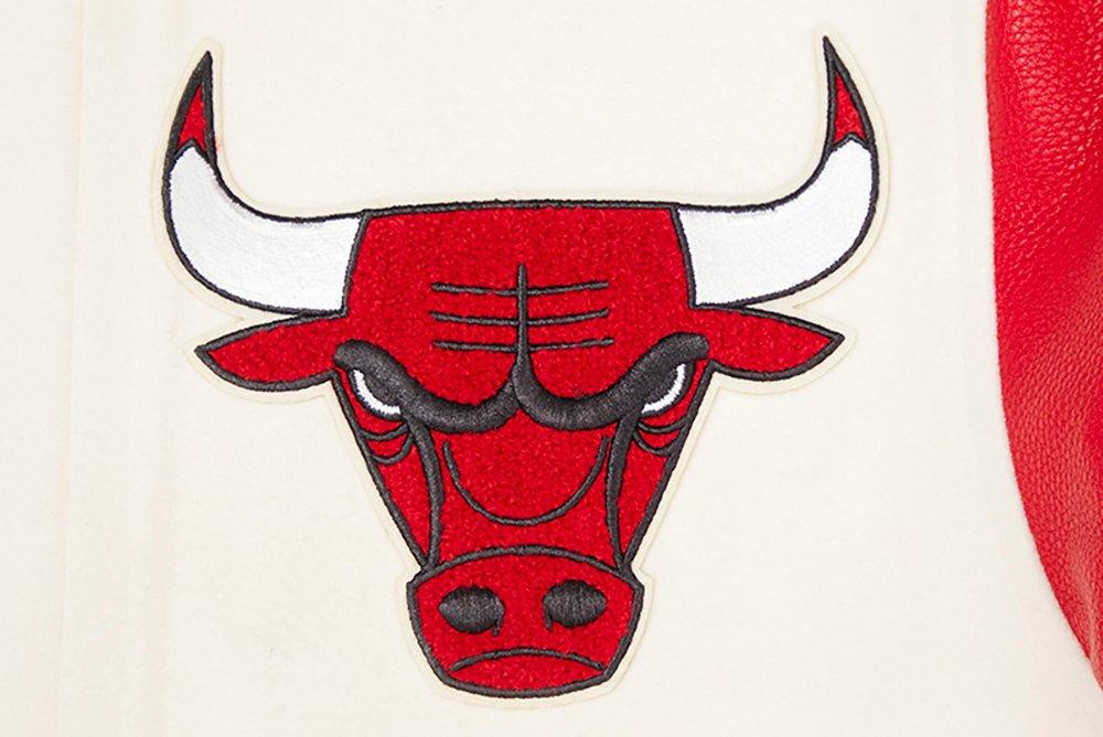 Pro Standard Men's NBA Chicago Bulls Retro Classic Rib Wool Varsity Jacket - Eggshell/Red - EGGSHELL/RED Thumbnail View 7