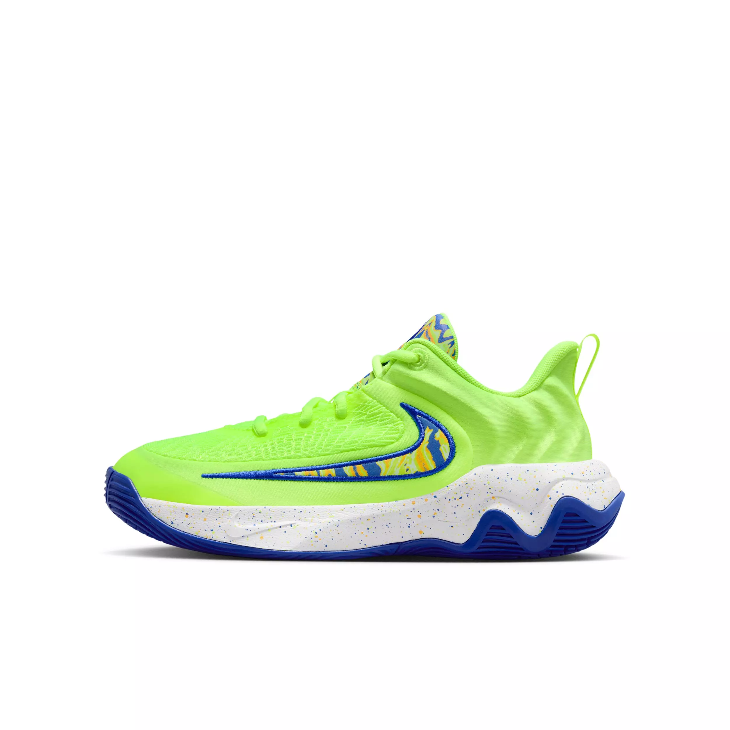 Nike Giannis Immortality 4 SE "Volt Ice/Game Royal/Laser Orange" Grade School Boys' Basketball Shoe - VOLT/ROYAL/ORANGE/MULTICOLOR