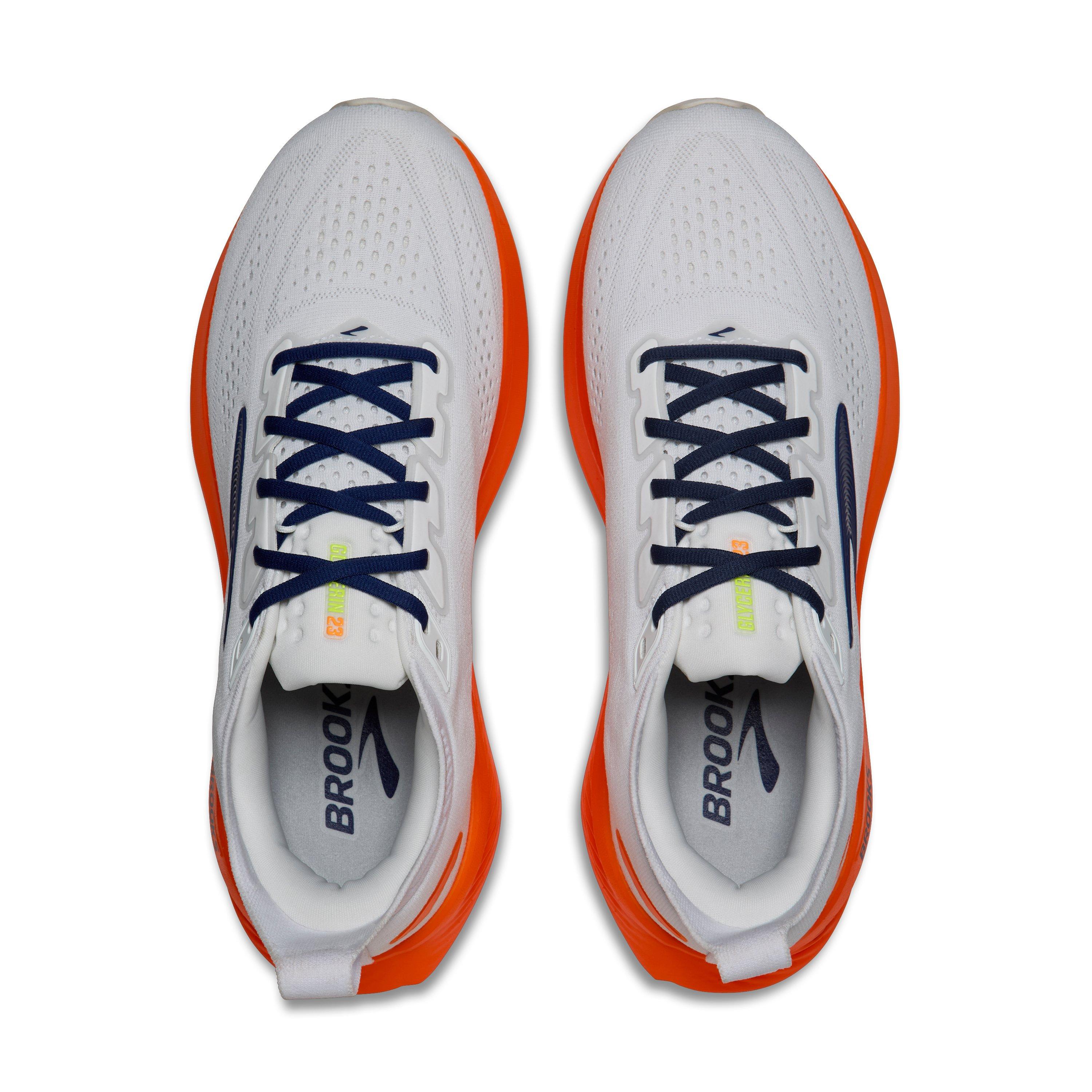 Brooks Glycerin 23 "White/Navy/Orange" Men's Running Shoe - WHITE/NAVY/ORANGE
