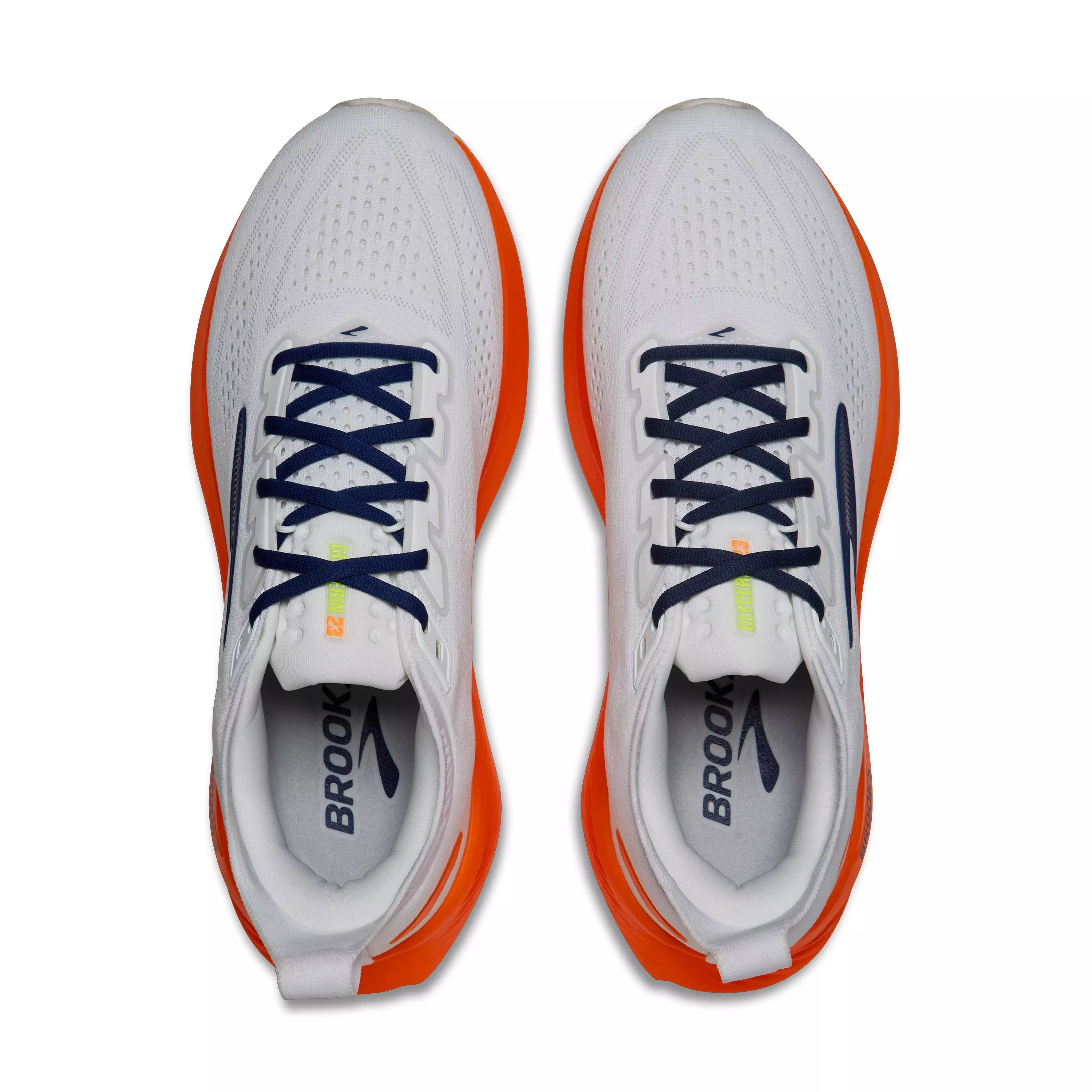 Brooks Glycerin 23 "White/Navy/Orange" Men's Running Shoe - WHITE/NAVY/ORANGE