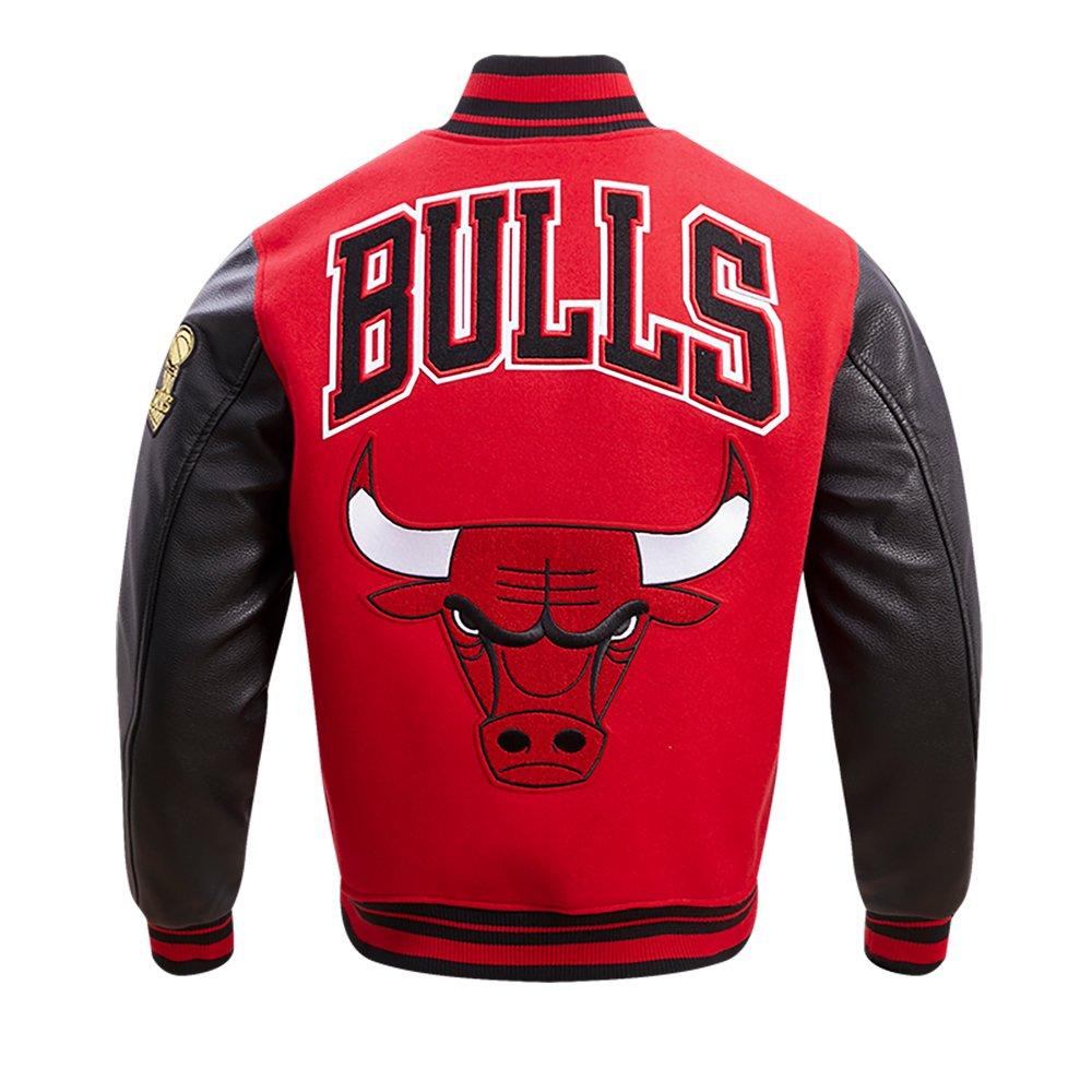 Pro Standard Men's NBA Chicago Bulls Retro Classic Rib Wool Varsity Jacket  - Red/Black - RED/BLACK Thumbnail View 2