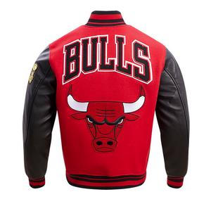 Pro Standard Men's NBA Chicago Bulls Retro Classic Rib Wool Varsity Jacket -Red/Black