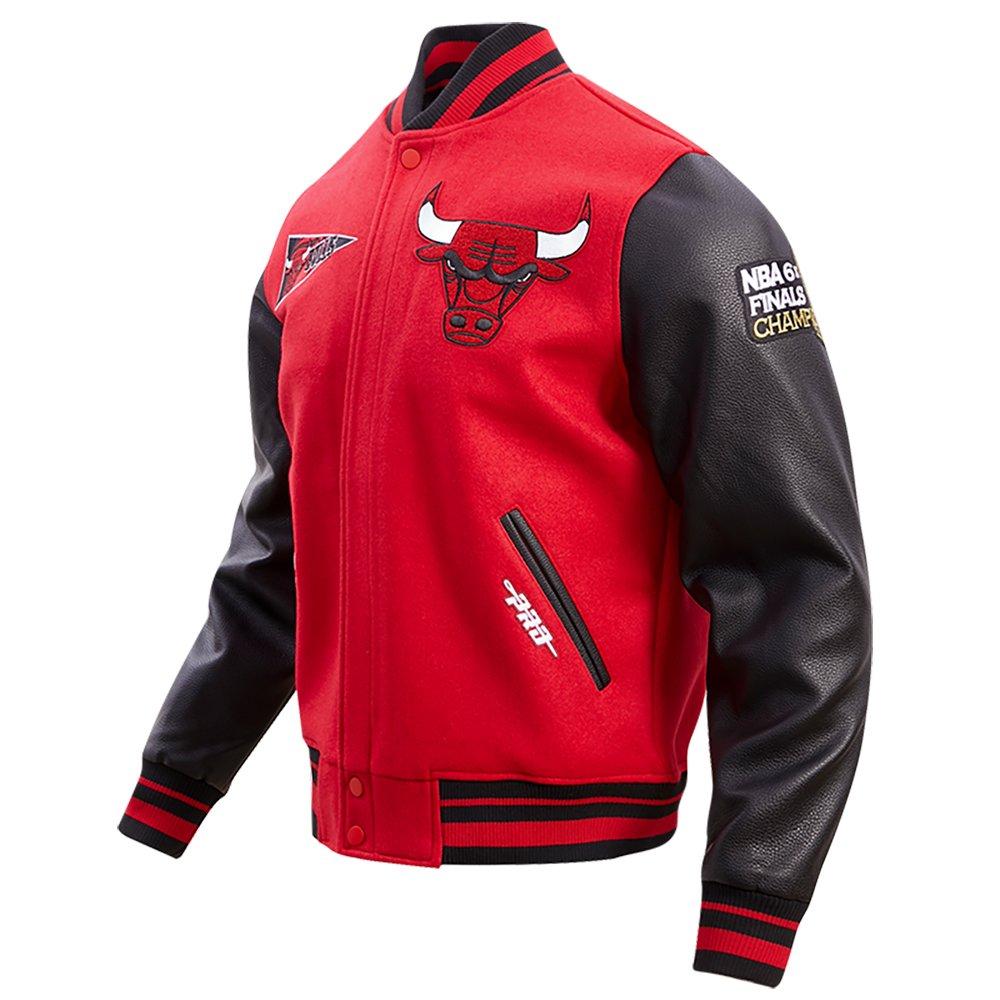 Pro Standard Men's NBA Chicago Bulls Retro Classic Rib Wool Varsity Jacket  - Red/Black - RED/BLACK Thumbnail View 3